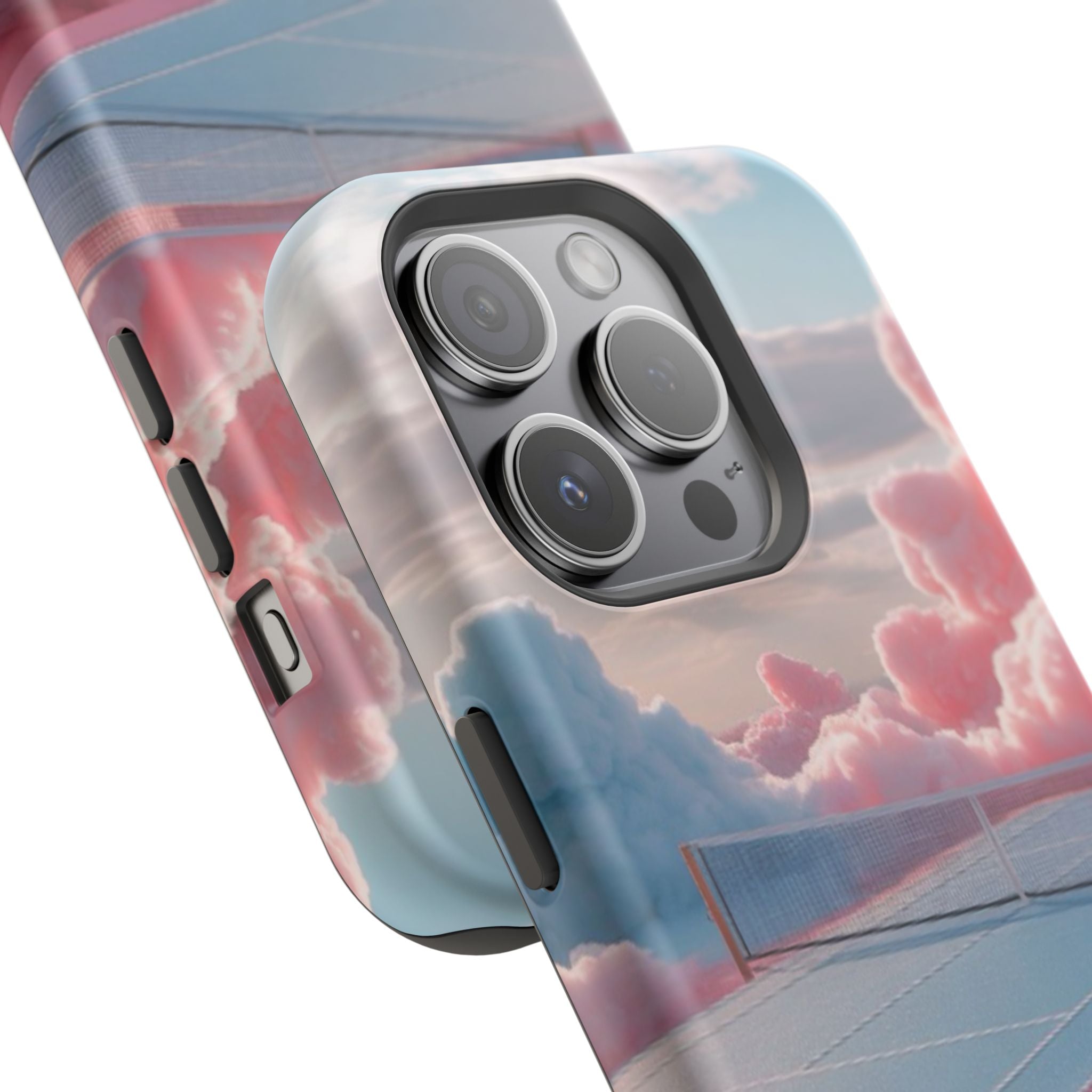 Tennis Impact-Resistant Phone Case — 'Dream Big' Pastel Cloud Tennis Court