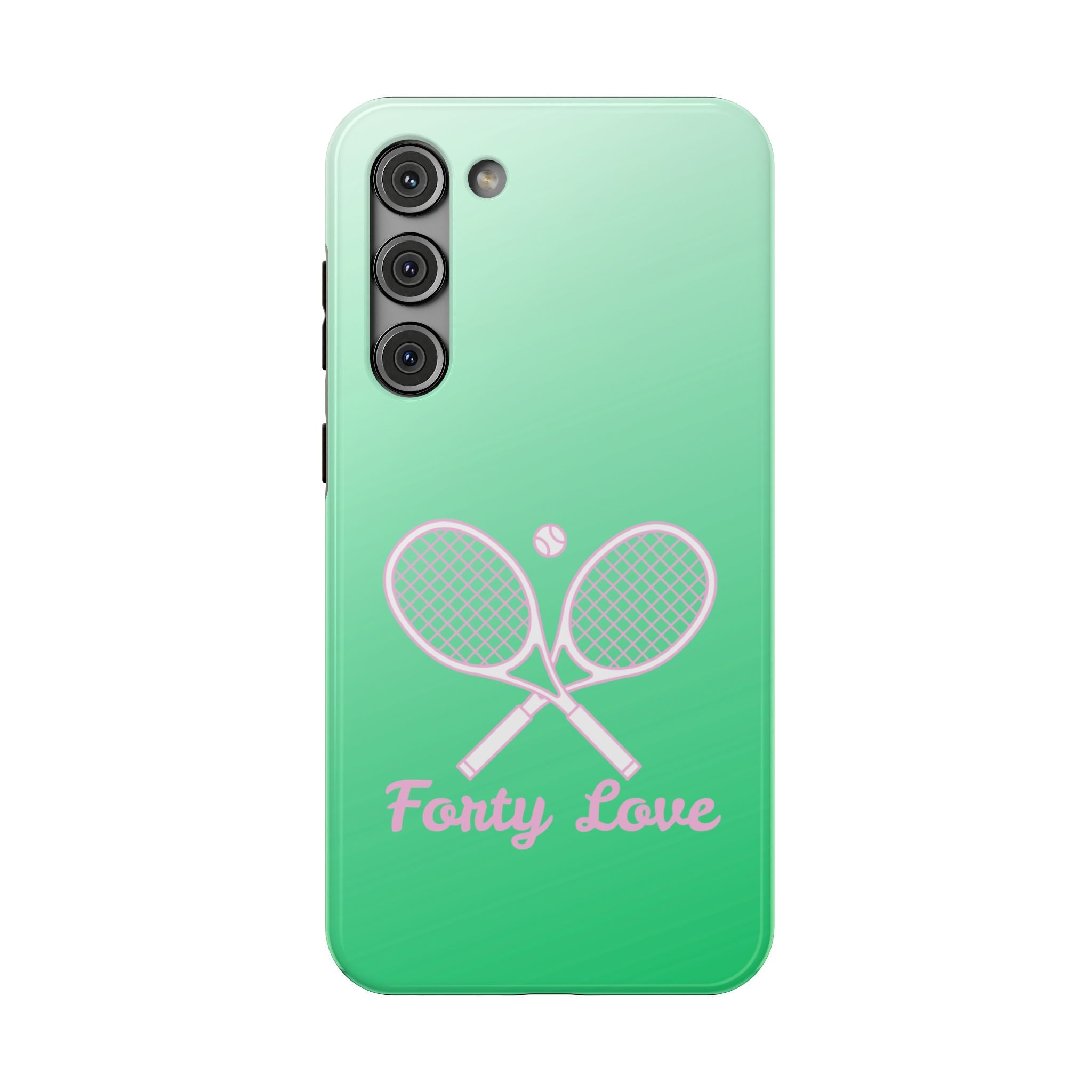 Tennis Impact-Resistant Phone Case — 'Forty Love', Green Gradient