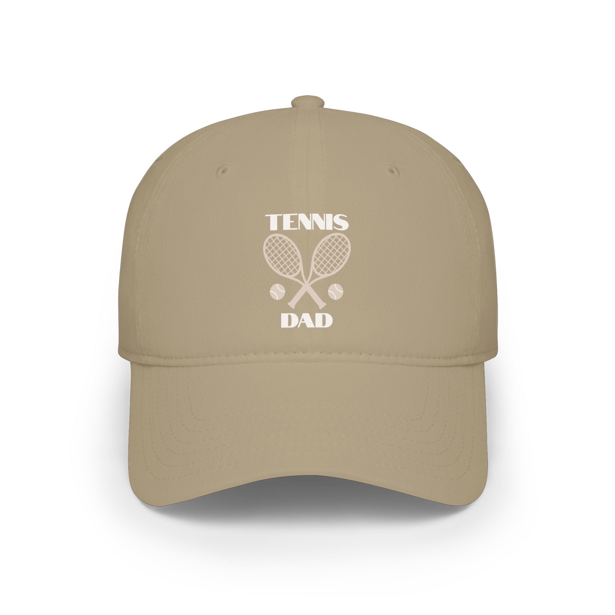 Men's Tennis Dad Cap — Low Profile Baseball Hat with Rackets & Ball