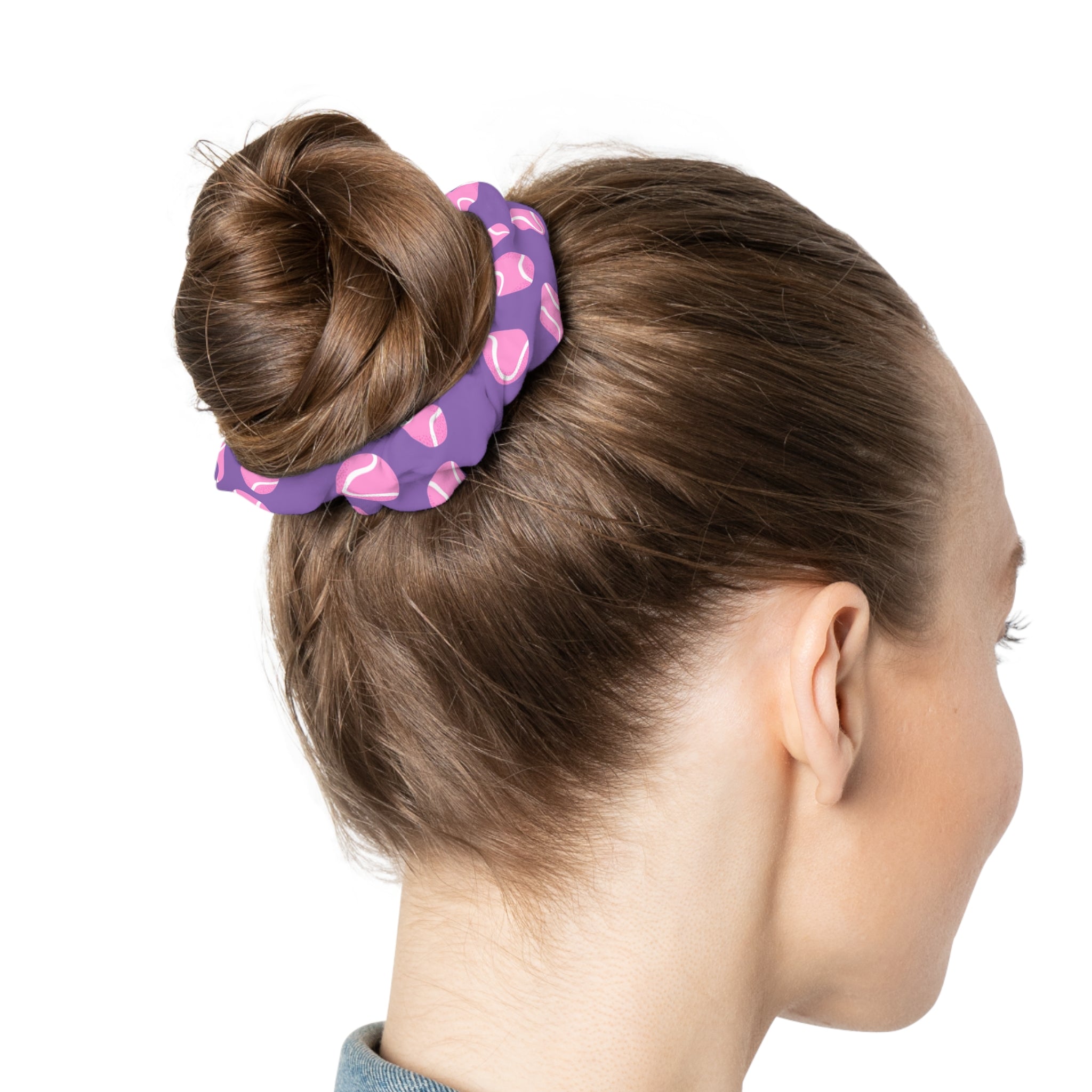Purple & Pink Hair Accessory — Tennis Ball Scrunchie