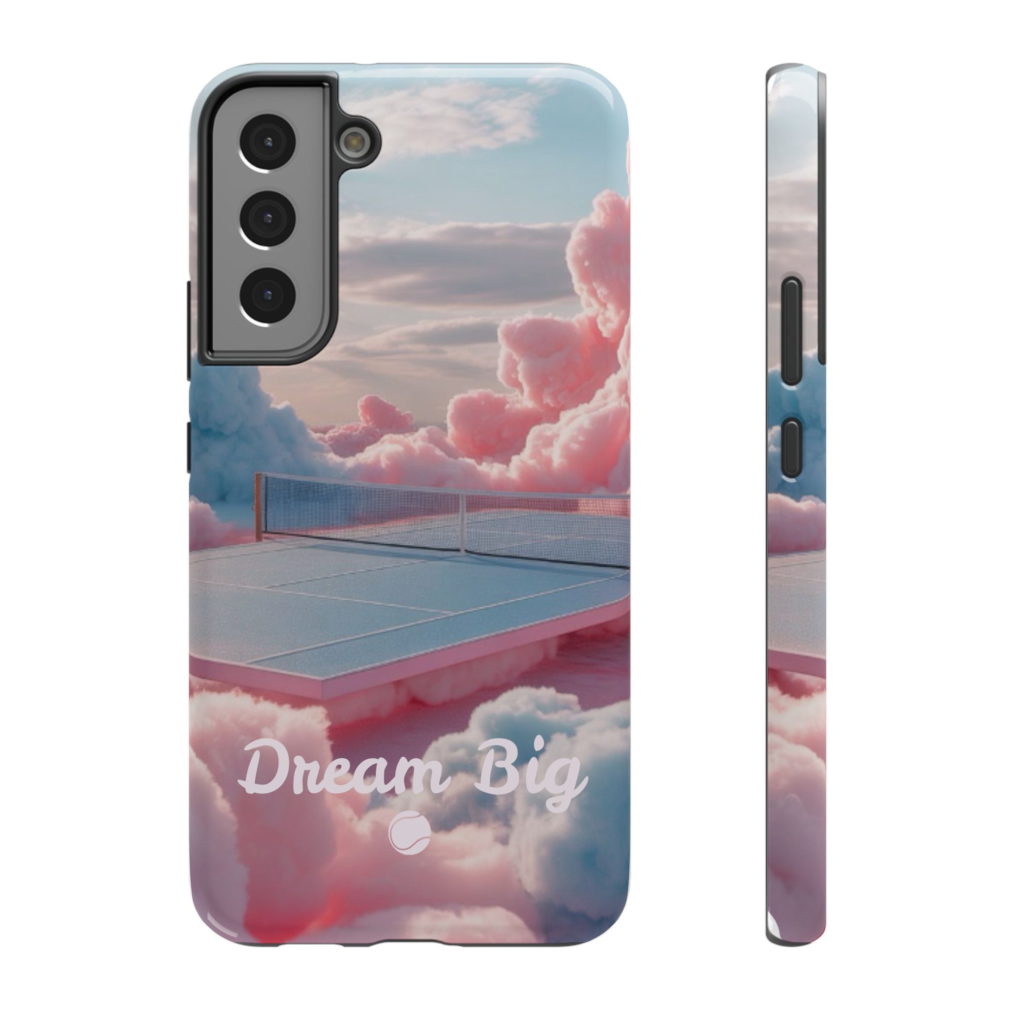 Tennis Impact-Resistant Phone Case — 'Dream Big' Pastel Cloud Tennis Court