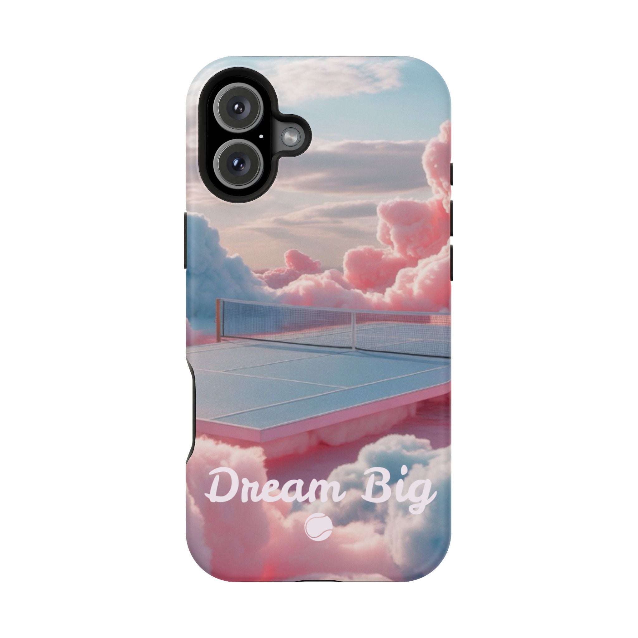 Tennis Impact-Resistant Phone Case — 'Dream Big' Pastel Cloud Tennis Court
