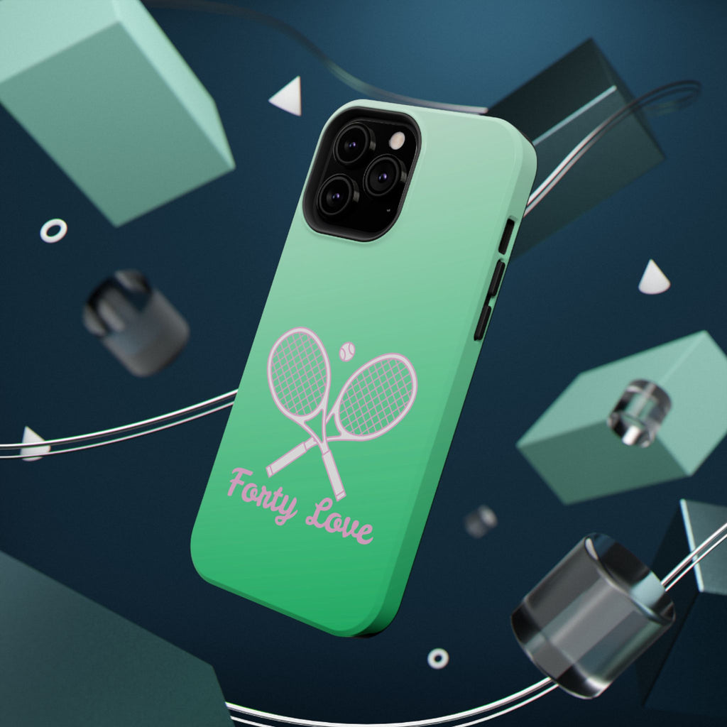 Tennis Impact-Resistant Phone Case — 'Forty Love', Green Gradient