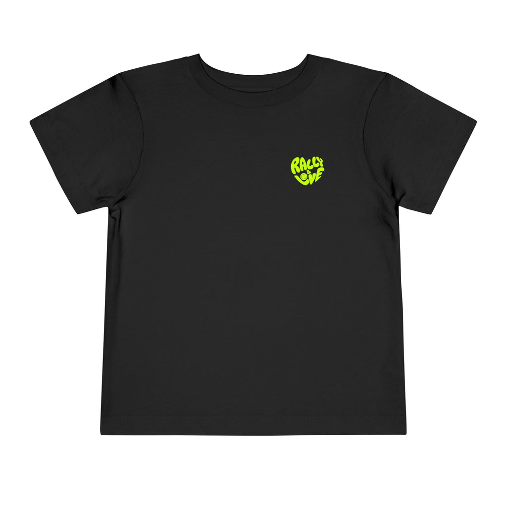 Boy Toddler Junior's Tee — 'Rally & Love' Heart Graphic T-Shirt (neon)