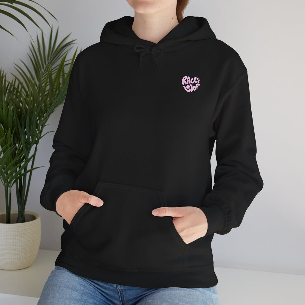 Women's Hoodie Sweatshirt — Ombre 'TENNIS' Repeating Back Print