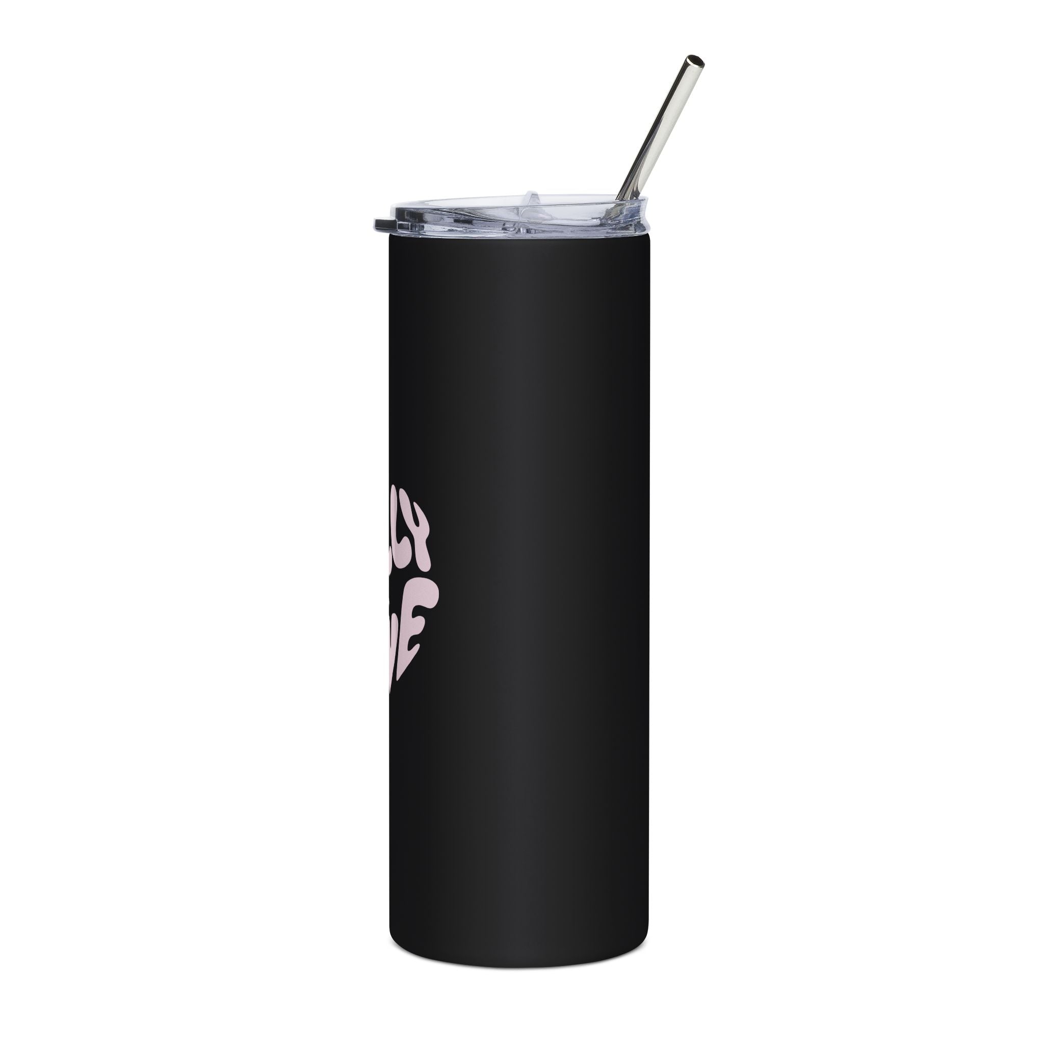 20oz Stainless Tennis Tumbler — 'Rally & Love' Dreamy Pink Design, Insulated Travel Cup