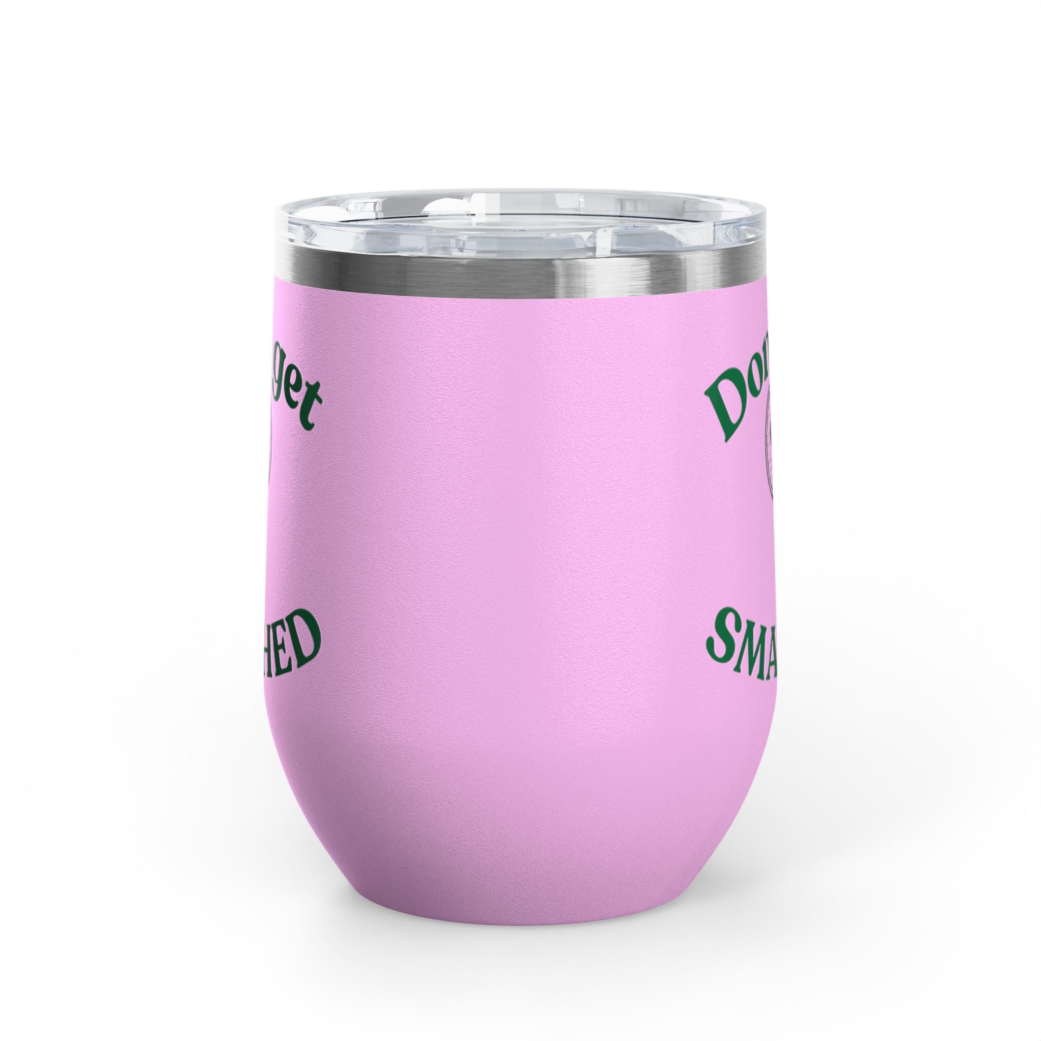 Wine Tumbler — White/racket heart, "Don't Get Smashed" Tennis Wine Tumbler, 12oz