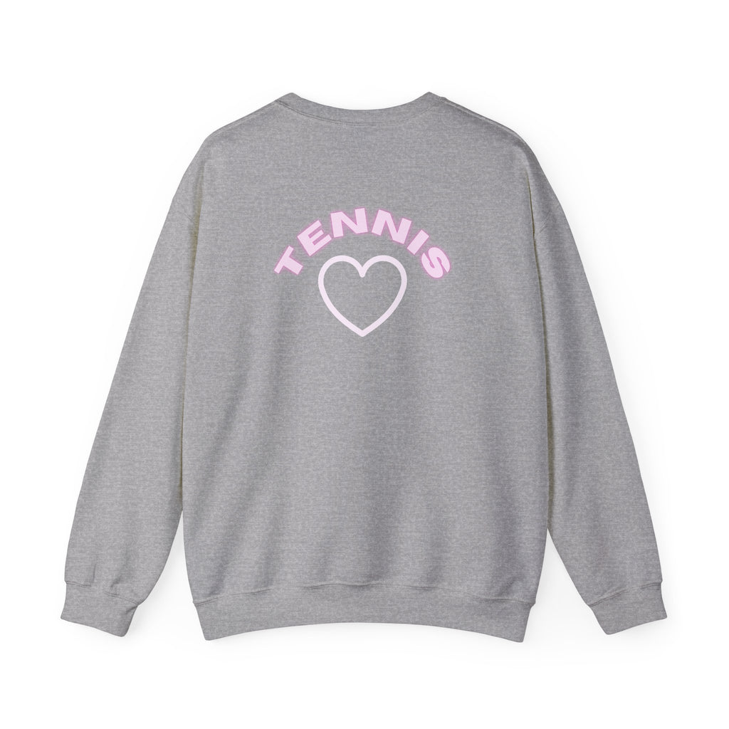 Women's Crewneck Sweatshirt - 'Tennis' Heart (R&L logo pink)