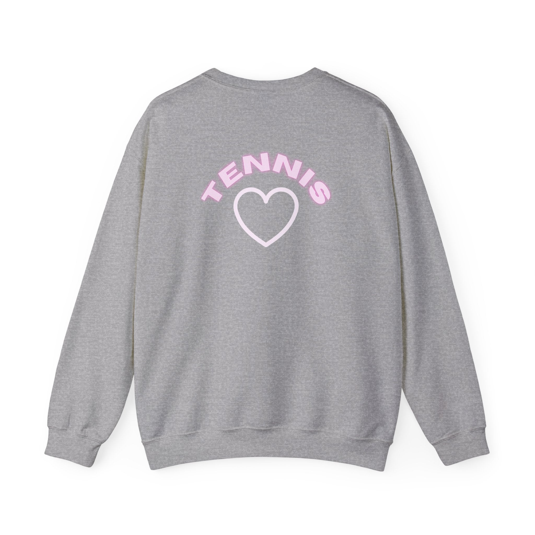 Women's Crewneck Sweatshirt - 'Tennis' Heart (R&L logo pink)