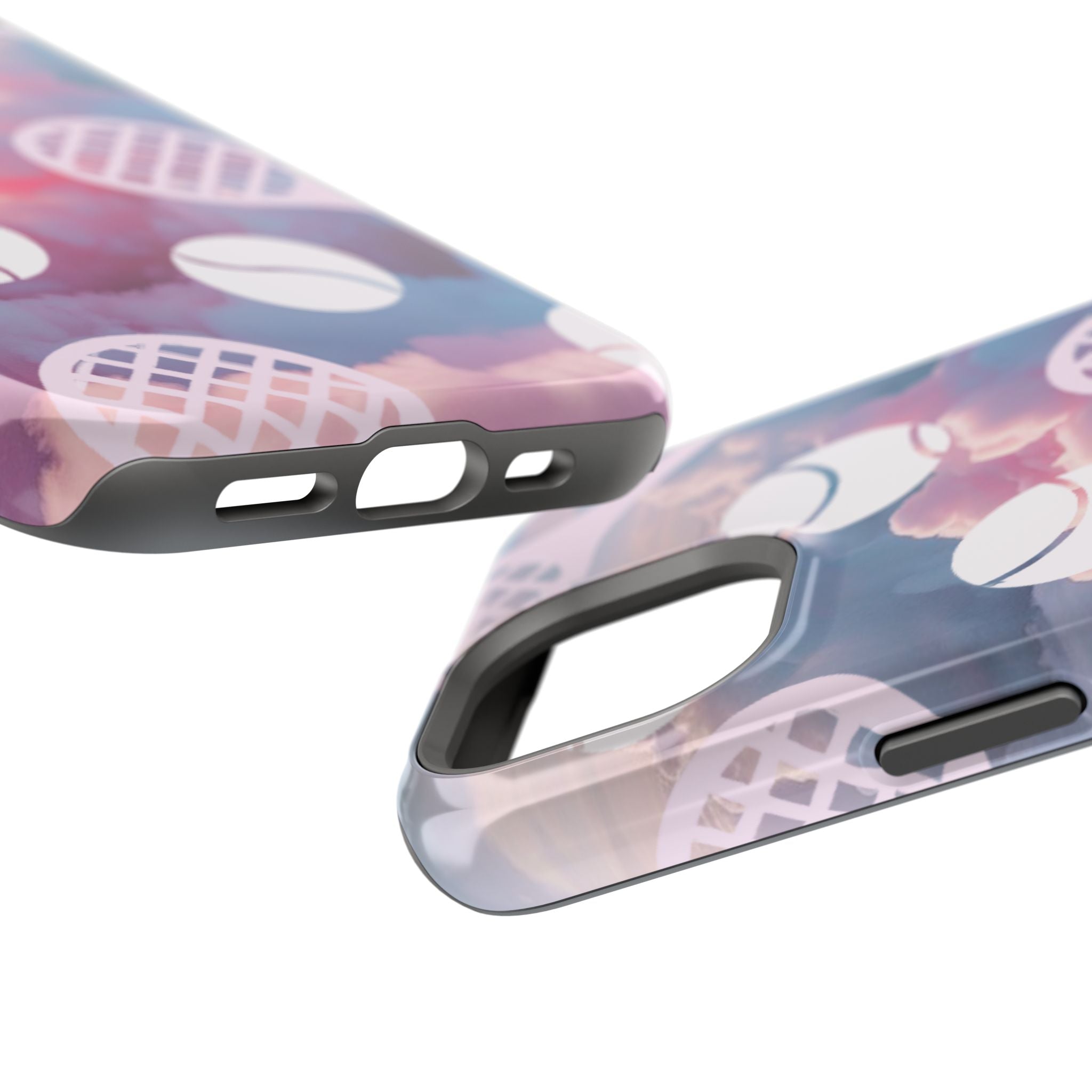 Tennis Impact-Resistant Phone Case — Tennis Rackets & Balls on Cloudscape