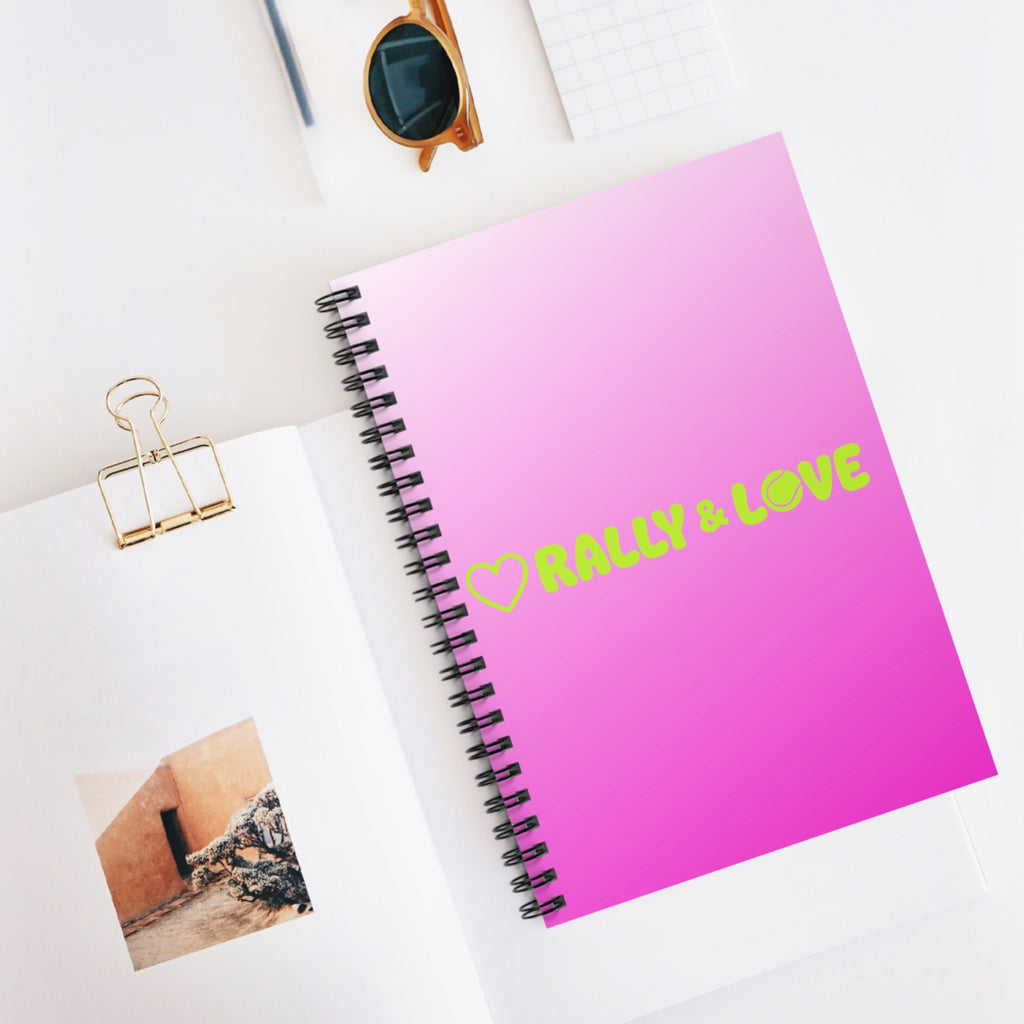 Tennis Spiral Notebook — "Rally & Love" Ruled Journal