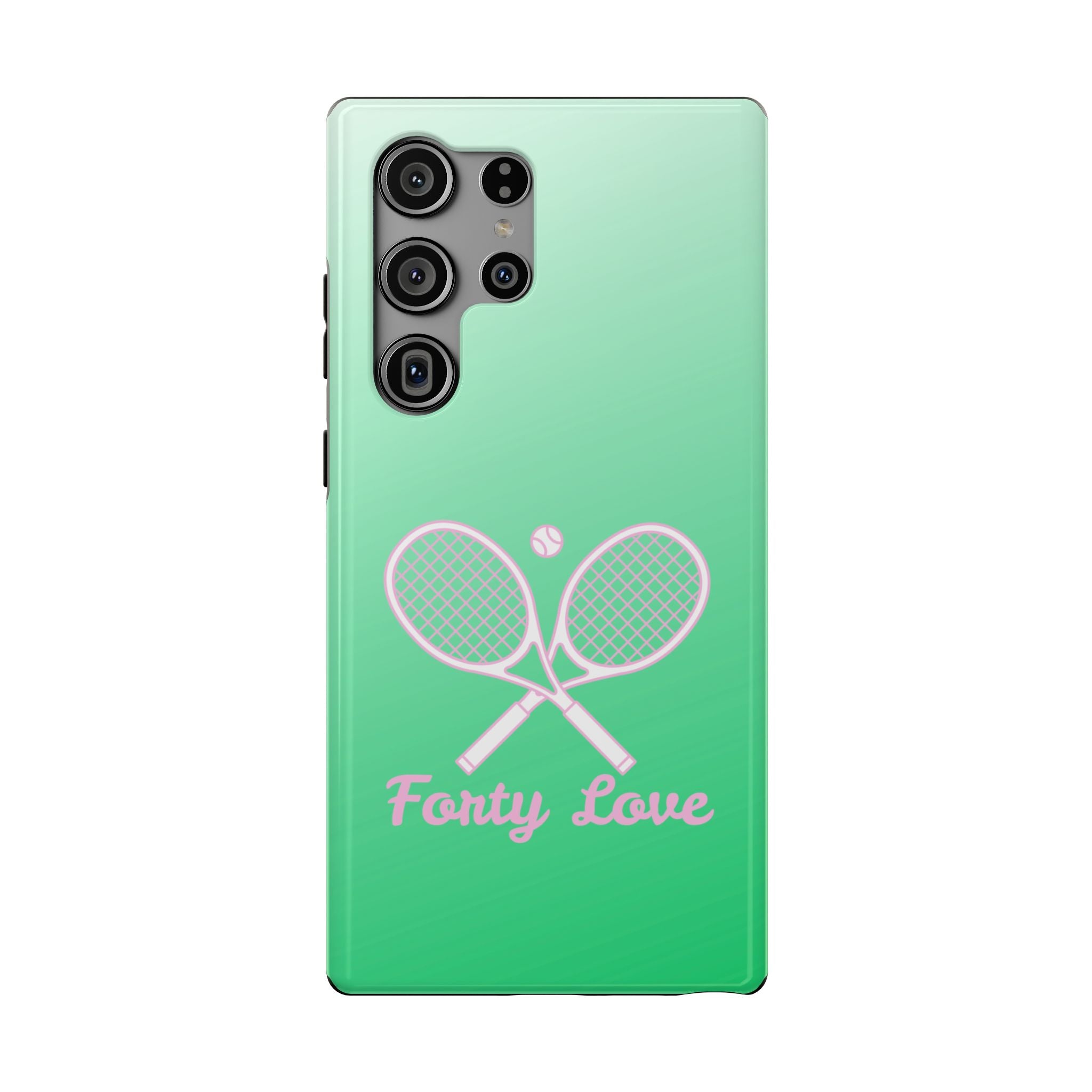 Tennis Impact-Resistant Phone Case — 'Forty Love', Green Gradient