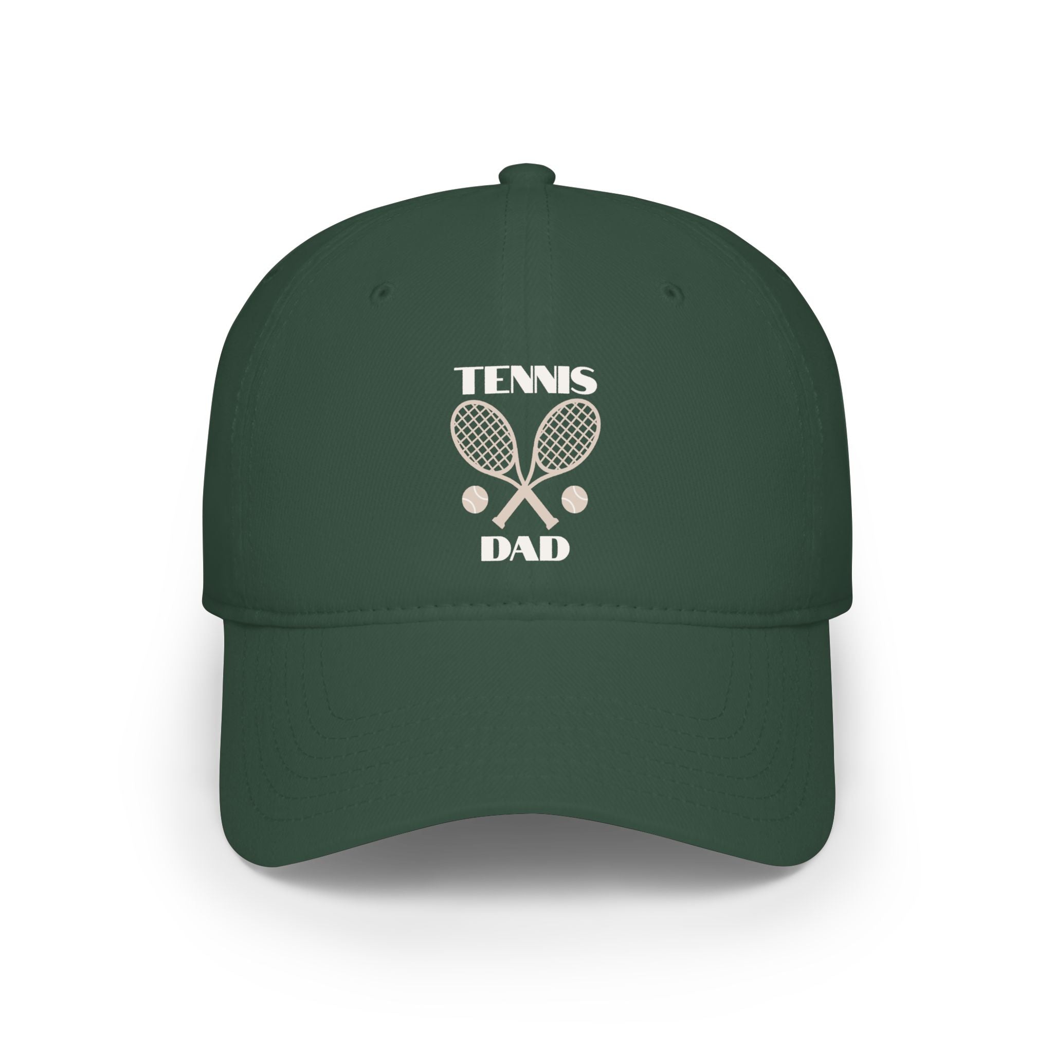 Men's Tennis Dad Cap — Low Profile Baseball Hat with Rackets & Ball