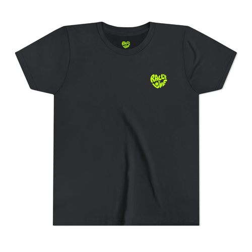 Boy Junior's Tee — 'Rally & Love' Heart Graphic Kids T-Shirt (neon)