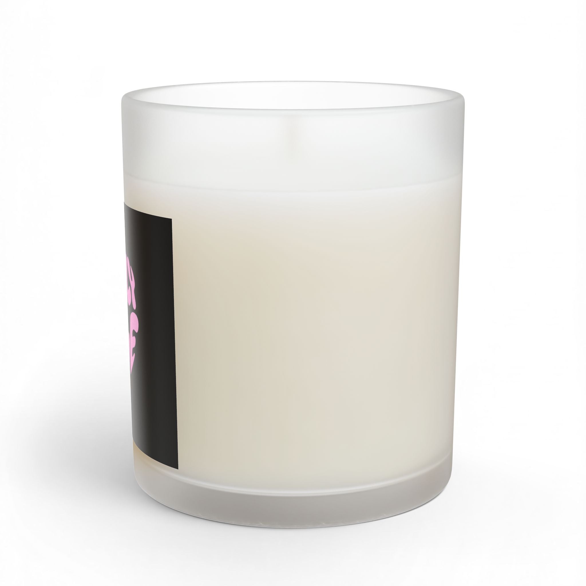 Glass Candle 11 oz — "Rally & Love" Heart logo (bubblegum pink)