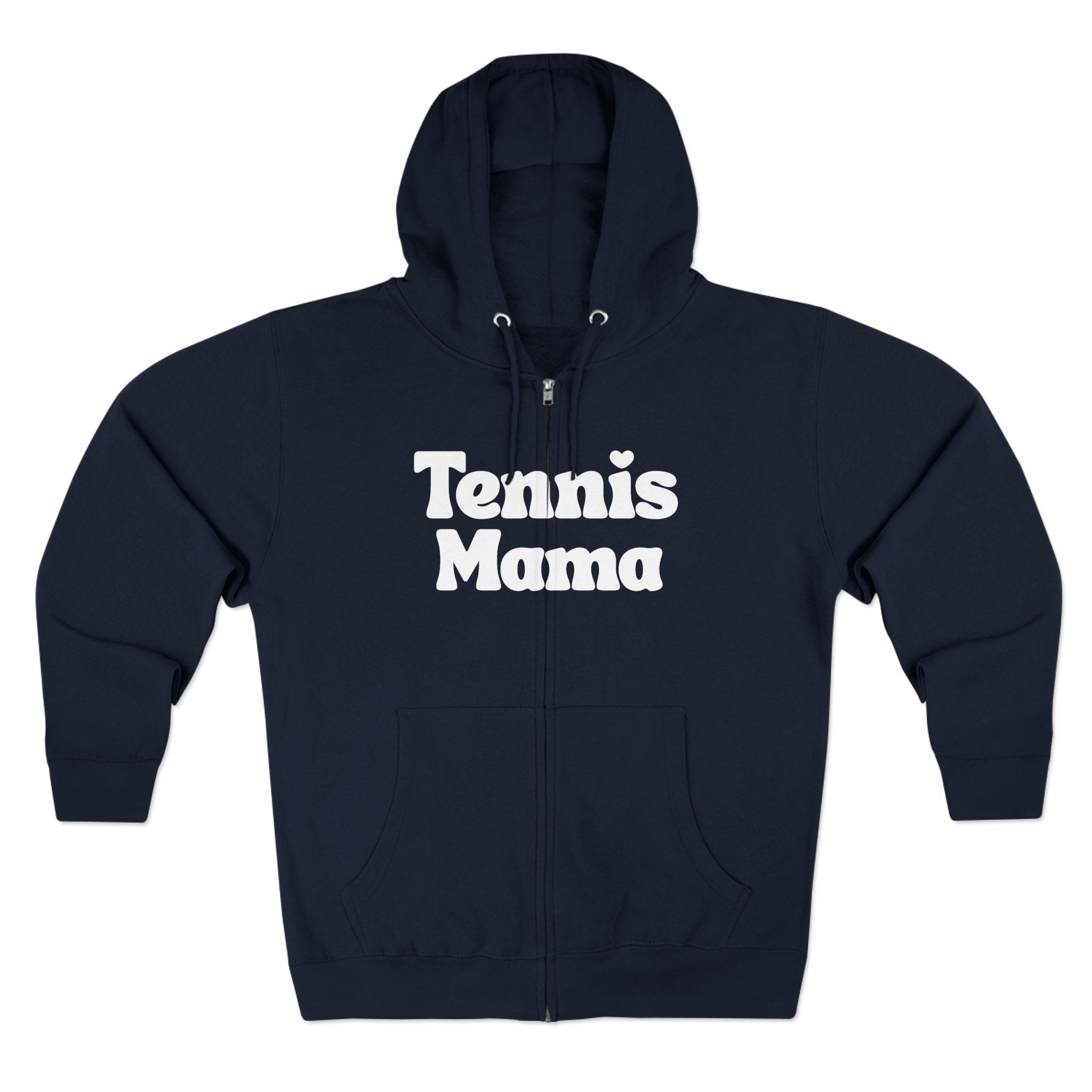 Women's Zip Hoodie — 'Tennis mama' Front Zip Hoodie sweatshirt (white)