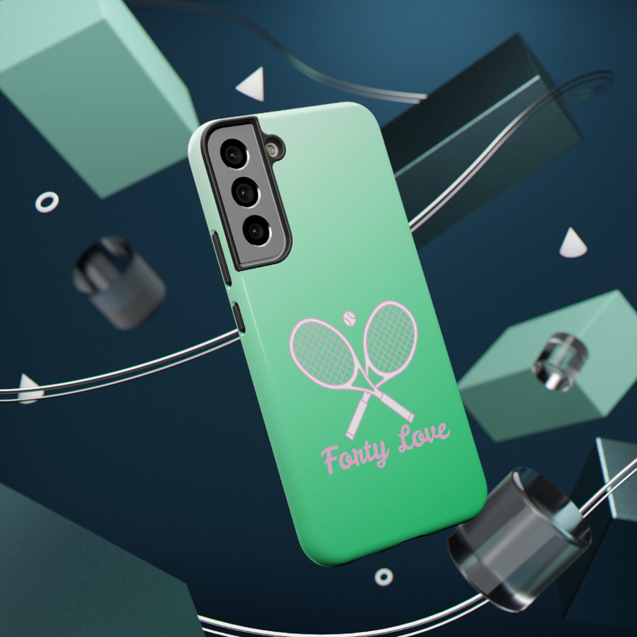 Tennis Impact-Resistant Phone Case — 'Forty Love', Green Gradient