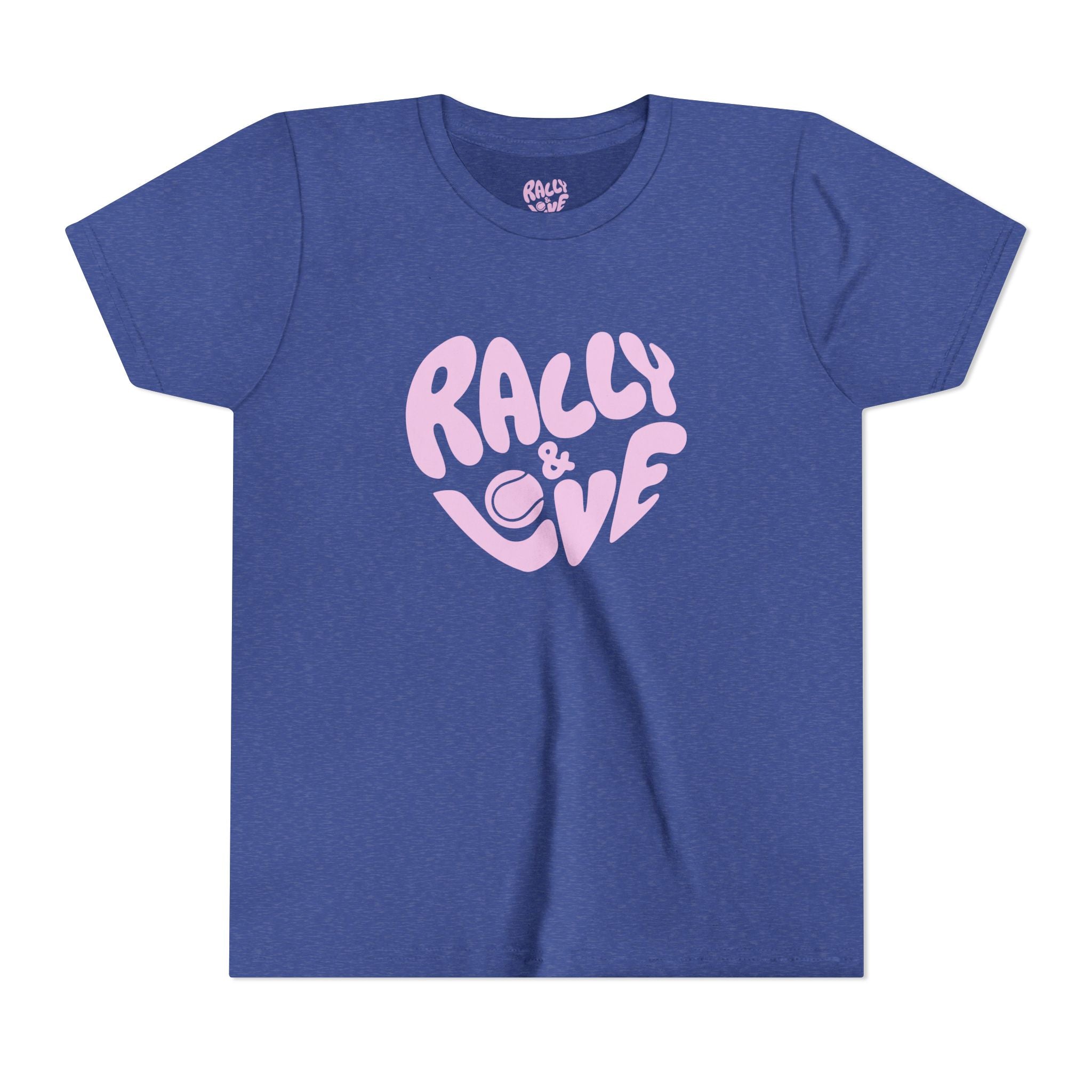 Girl's Junior Tee — 'Rally & Love' Heart logo T-Shirt (pink)