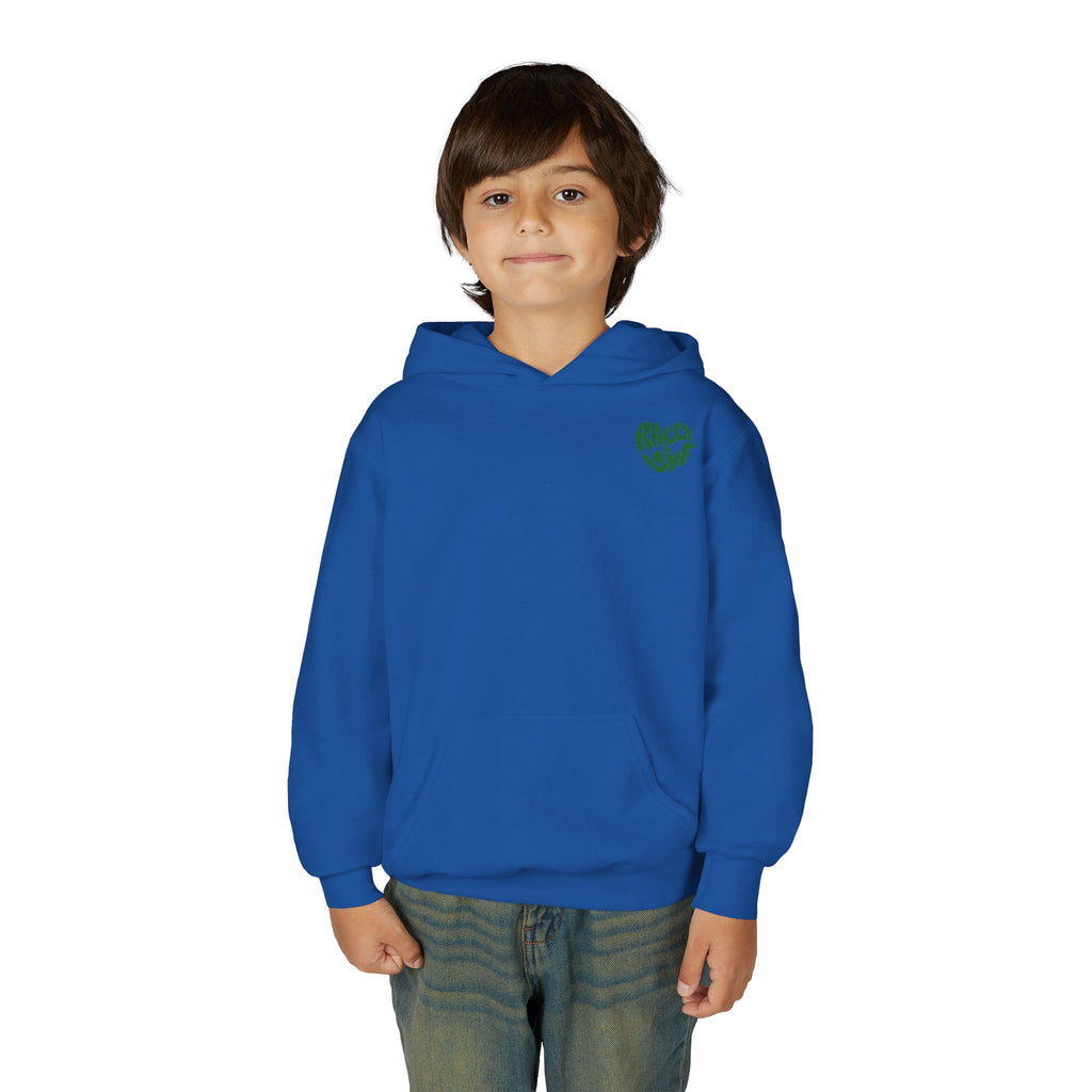 Boy's Junior Hoodie sweatshirt — “Let’s Go” Tennis Graphic Sweatshirt (Green)