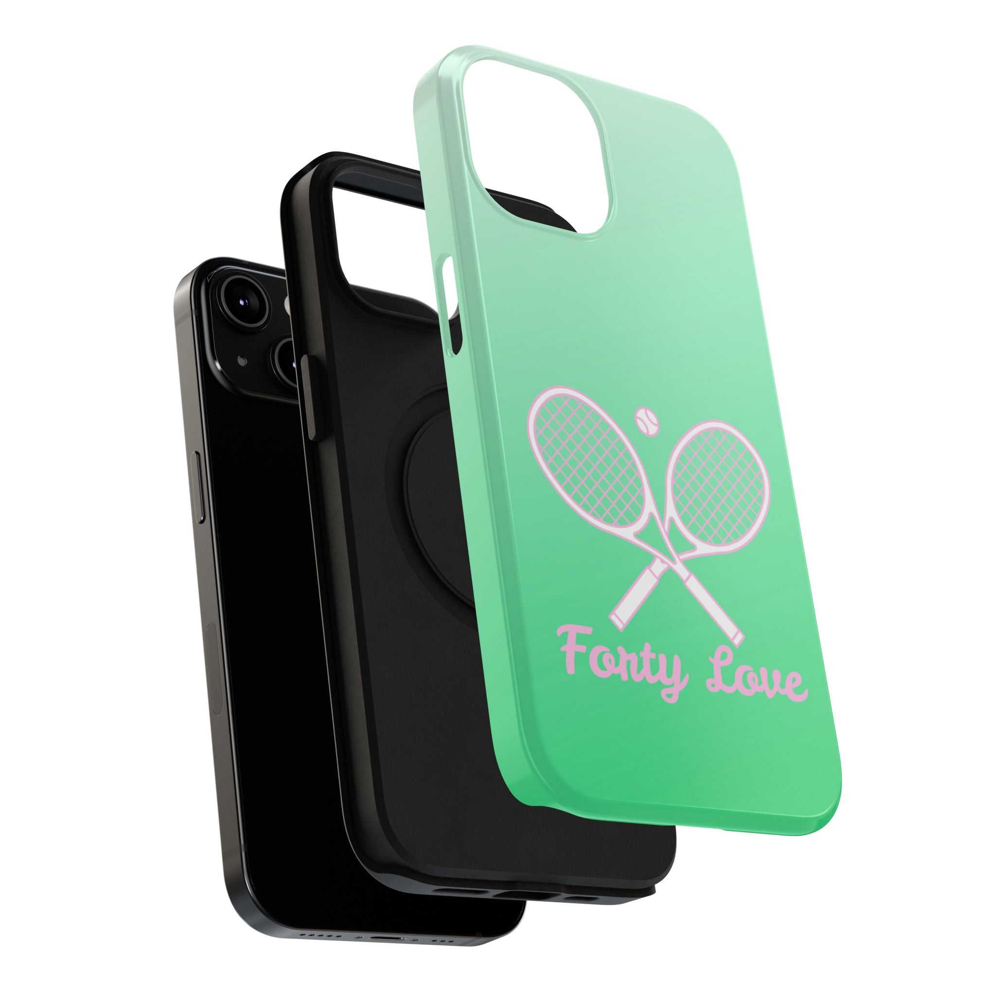 Tennis Impact-Resistant Phone Case — 'Forty Love', Green Gradient