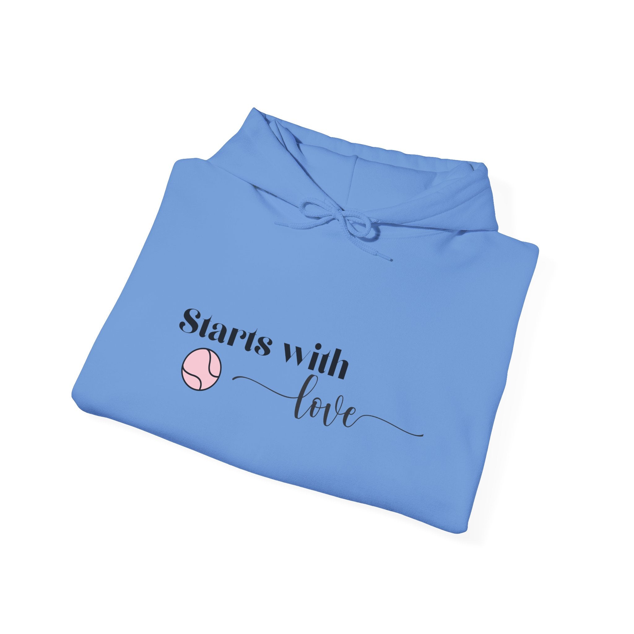 Women's Hoodie Sweatshirt- 'Starts with Love' tennis ball, Sports Graphic