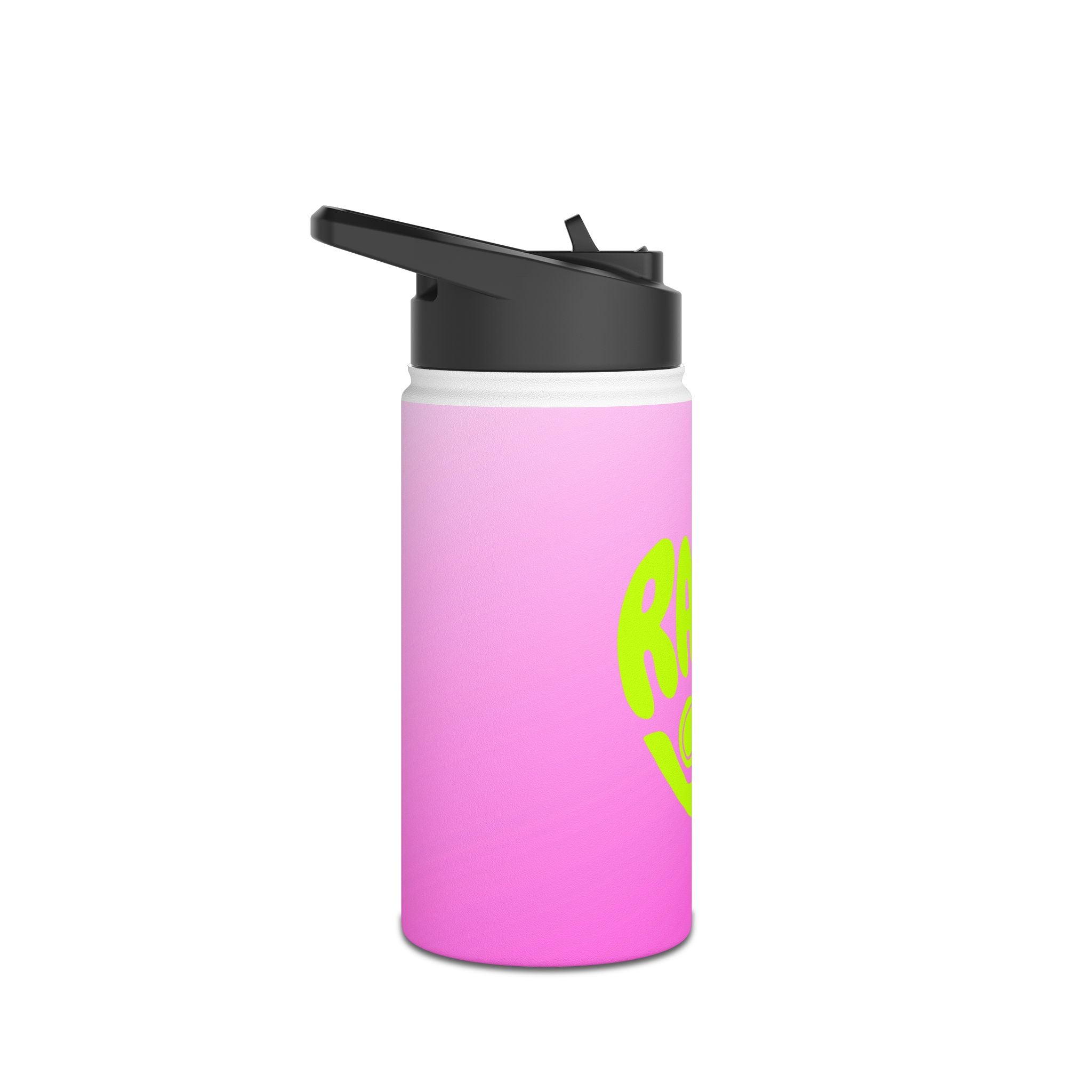 Juniors Stainless Steel Water Bottle, 12 oz — Gradient Pink/Purple "Rally & Love" Sports Bottle