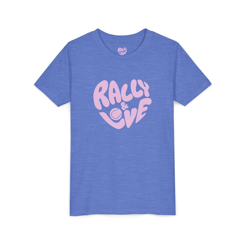 Girl's Junior Tee — 'Rally & Love' Heart logo T-Shirt (pink)