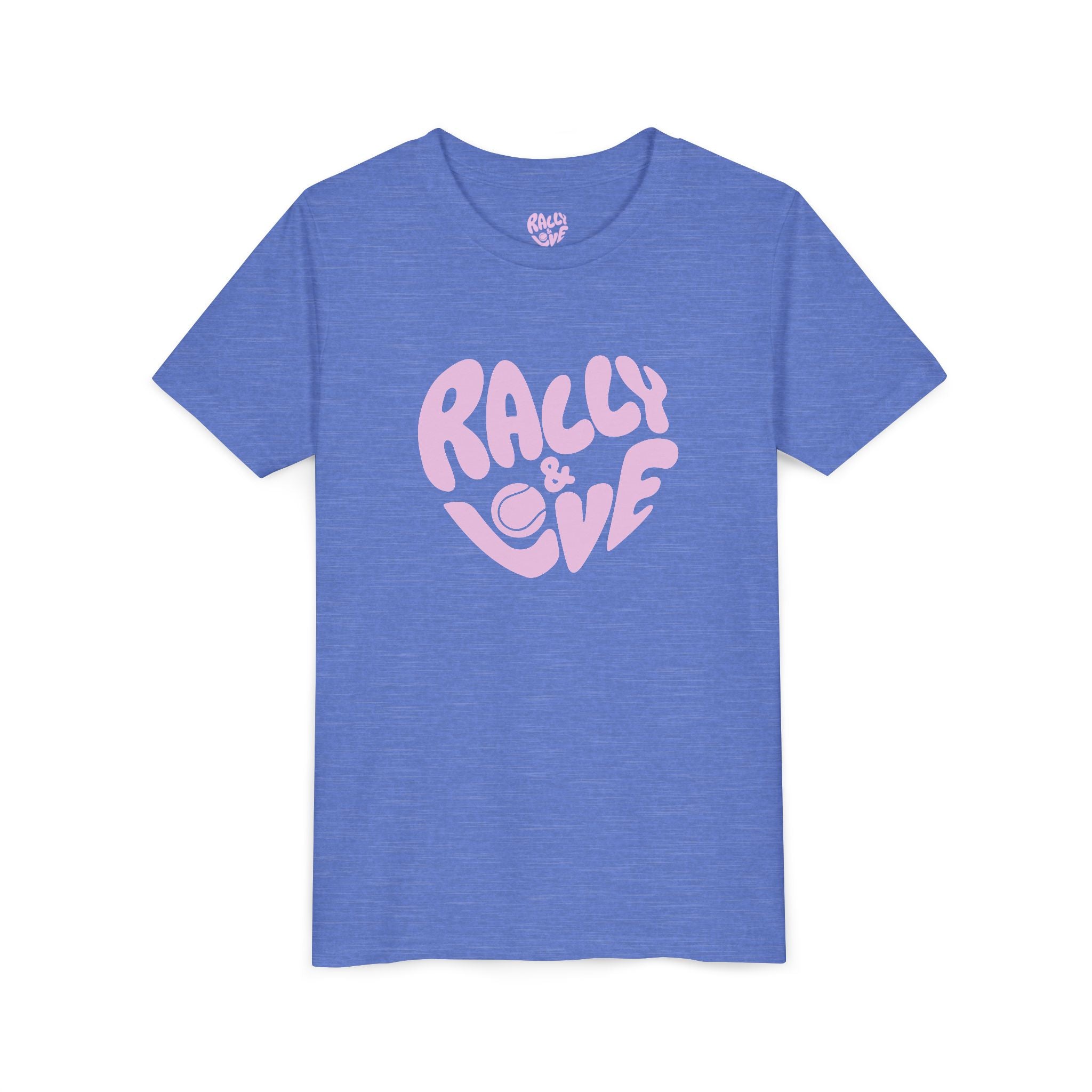 Girl's Junior Tee — 'Rally & Love' Heart logo T-Shirt (pink)