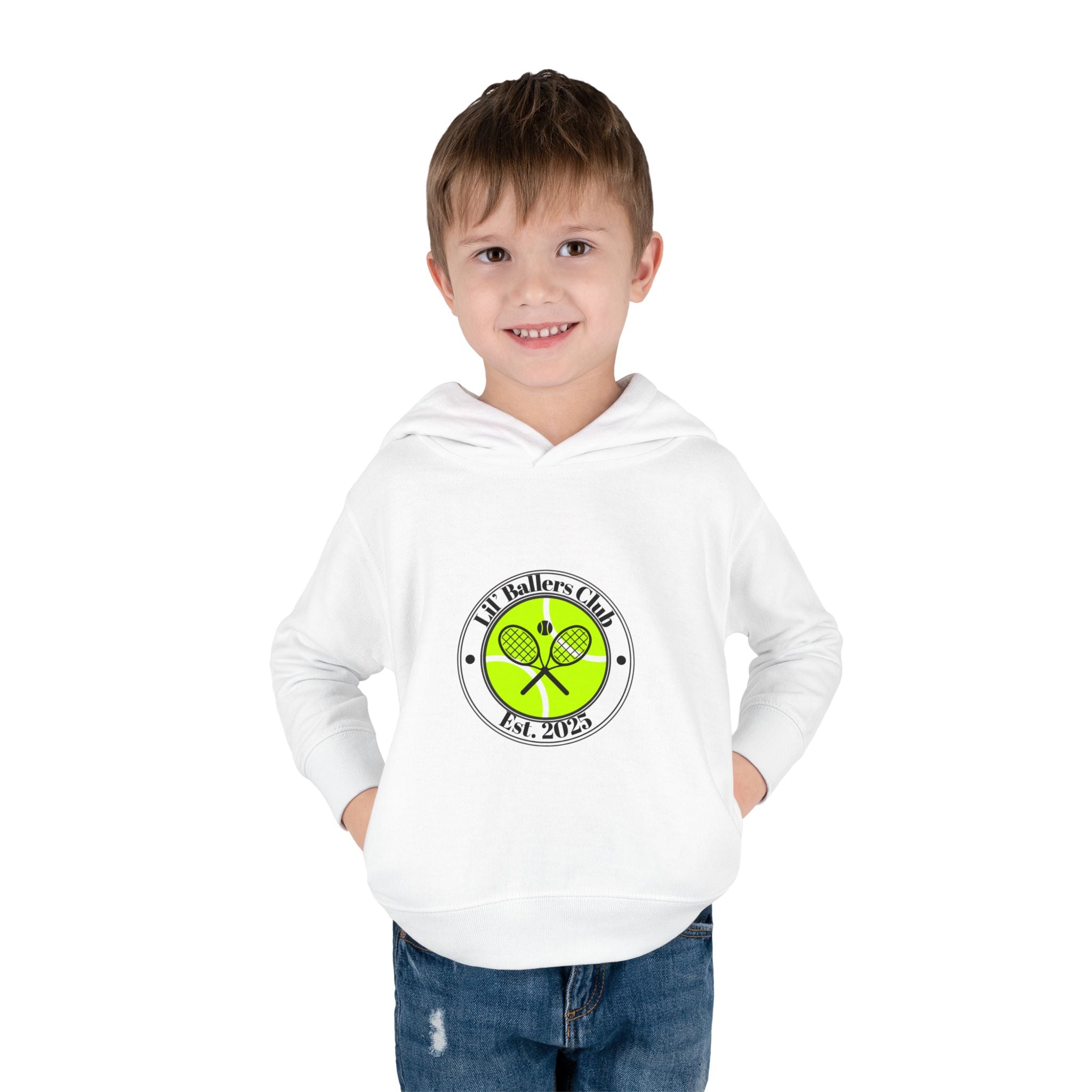 Boy's Toddler Junior Hoodie Sweatshirt — 'Lil' Baller's Club' Pullover Fleece Tennis