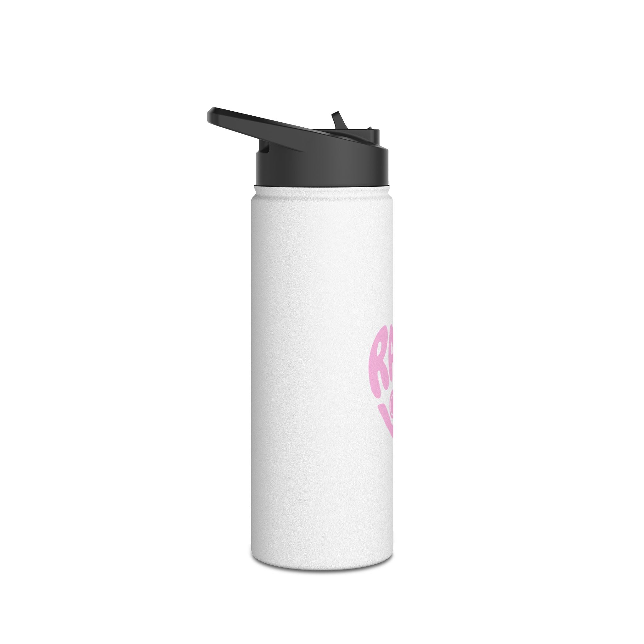 Stainless Steel Water Bottle 18oz/32oz — 'Rally & Love' logo (Bubblegum Pink)