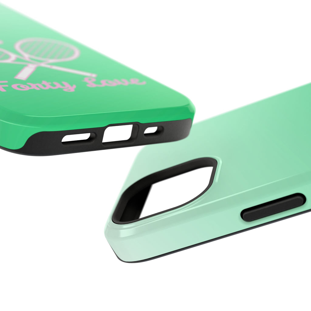 Tennis Impact-Resistant Phone Case — 'Forty Love', Green Gradient