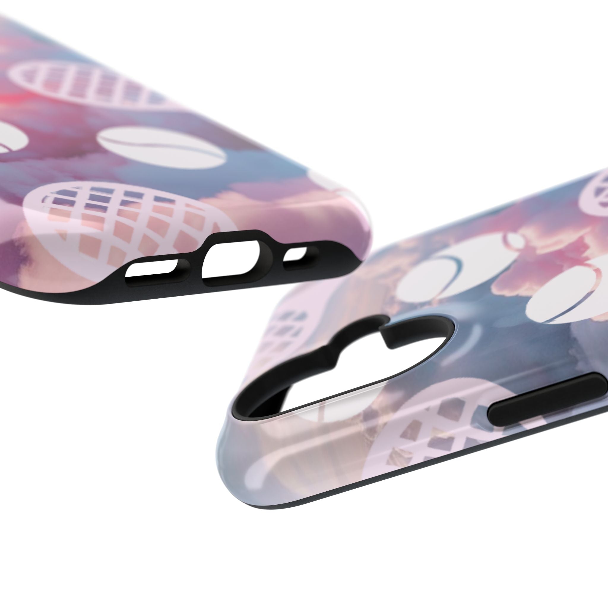Tennis Impact-Resistant Phone Case — Tennis Rackets & Balls on Cloudscape