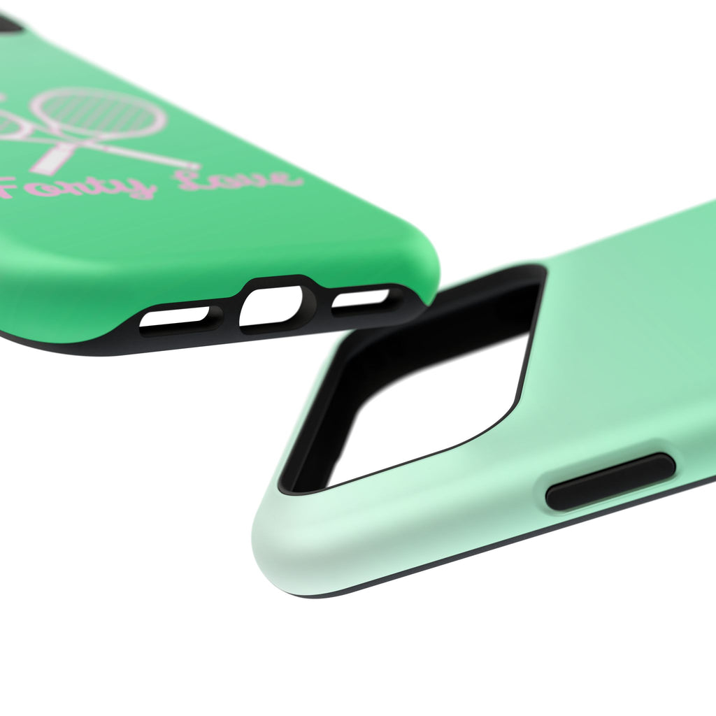 Tennis Impact-Resistant Phone Case — 'Forty Love', Green Gradient