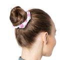 White & Pink Hair Accessory — Tennis Ball Scrunchie