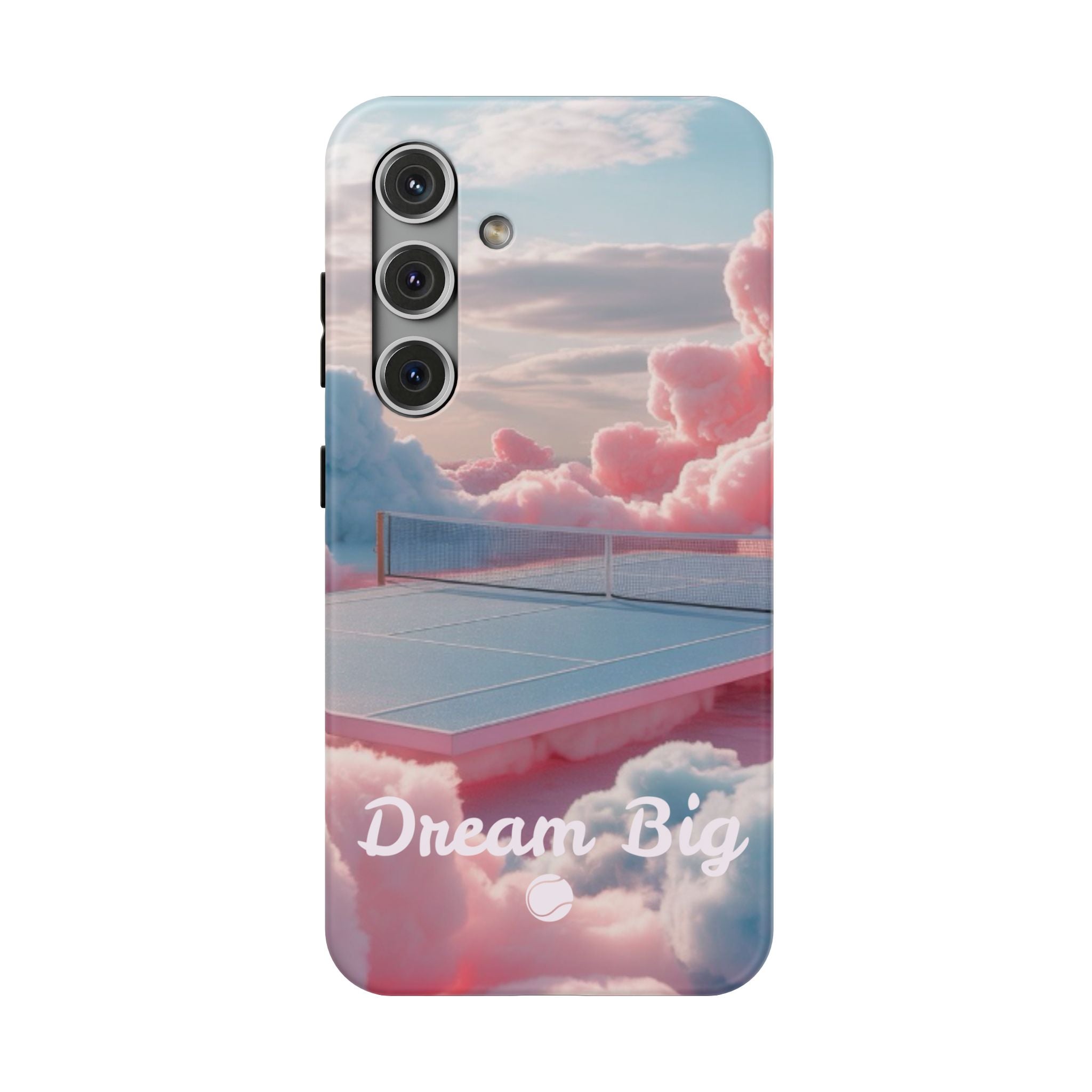 Tennis Impact-Resistant Phone Case — 'Dream Big' Pastel Cloud Tennis Court