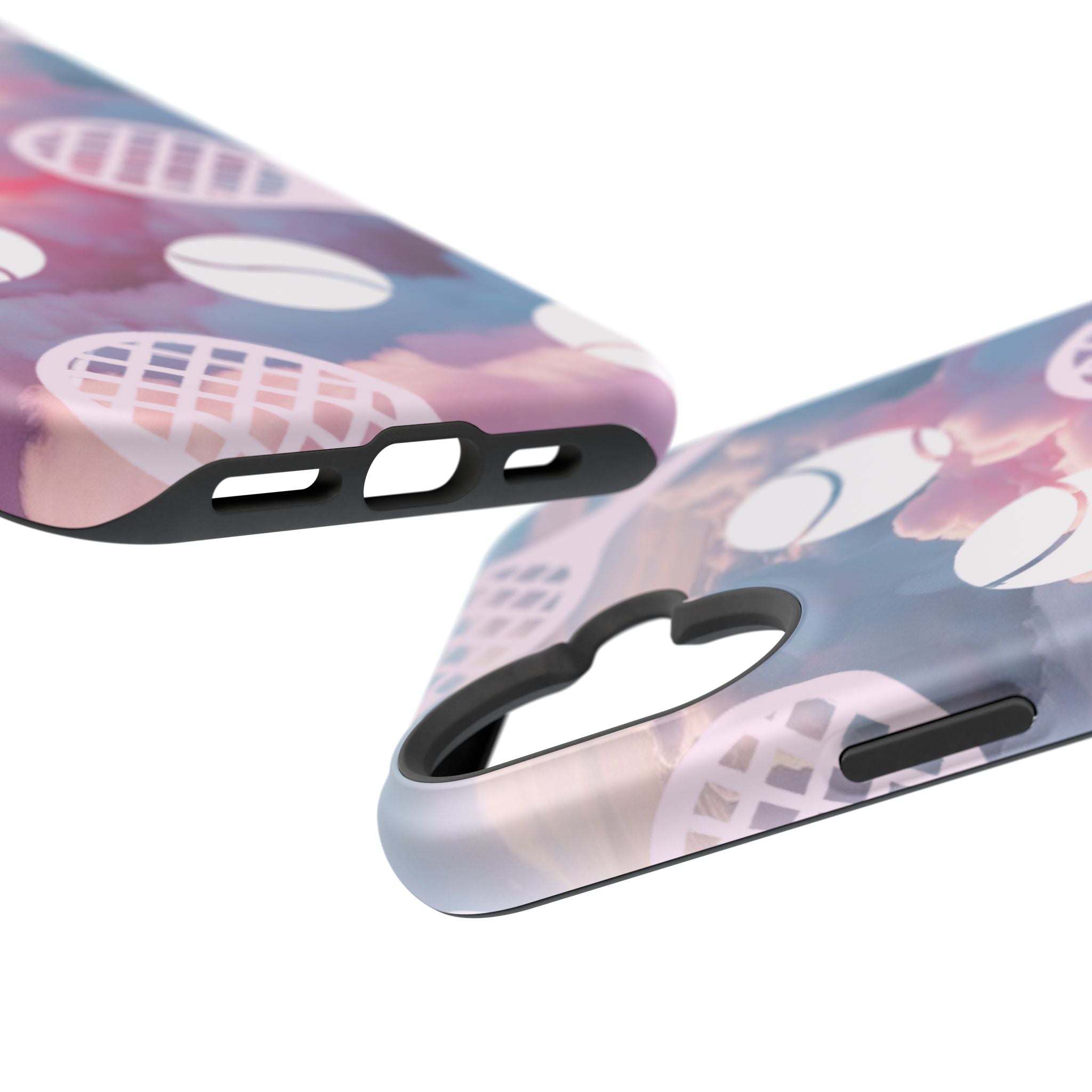 Tennis Impact-Resistant Phone Case — Tennis Rackets & Balls on Cloudscape