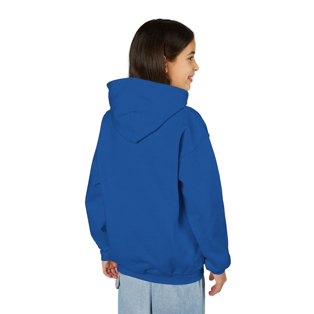 Girl's Junior Hoodie sweatshirt — "Rally & Love" Heart Chest Tennis Graphic Sweatshirt (Pink logo)