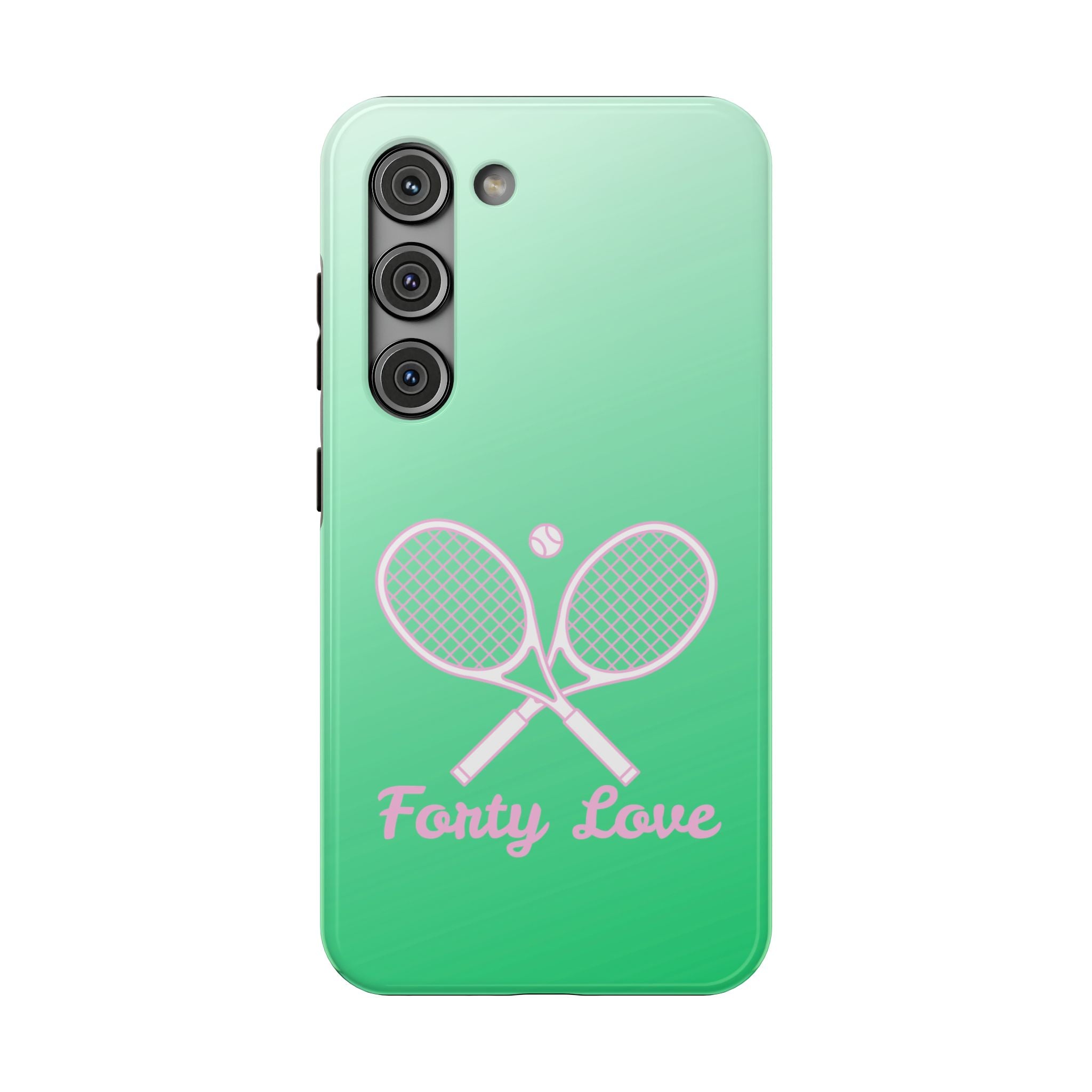 Tennis Impact-Resistant Phone Case — 'Forty Love', Green Gradient