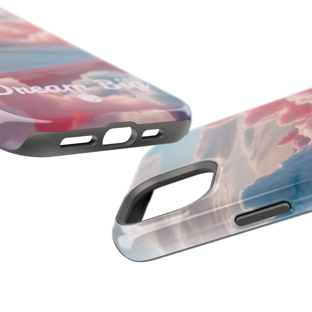 Tennis Impact-Resistant Phone Case — 'Dream Big' Pastel Cloud Tennis Court