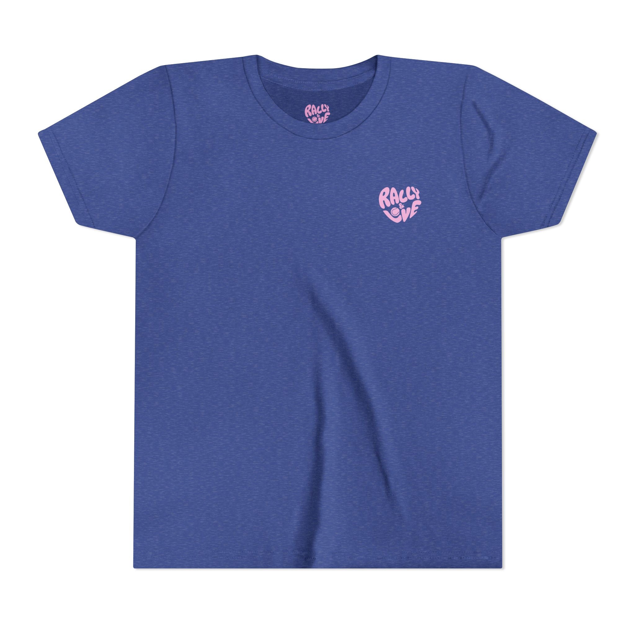 Girl's Junior Tee — 'Rally & Love' Heart Graphic Kids T-Shirt (bubblegum pink)