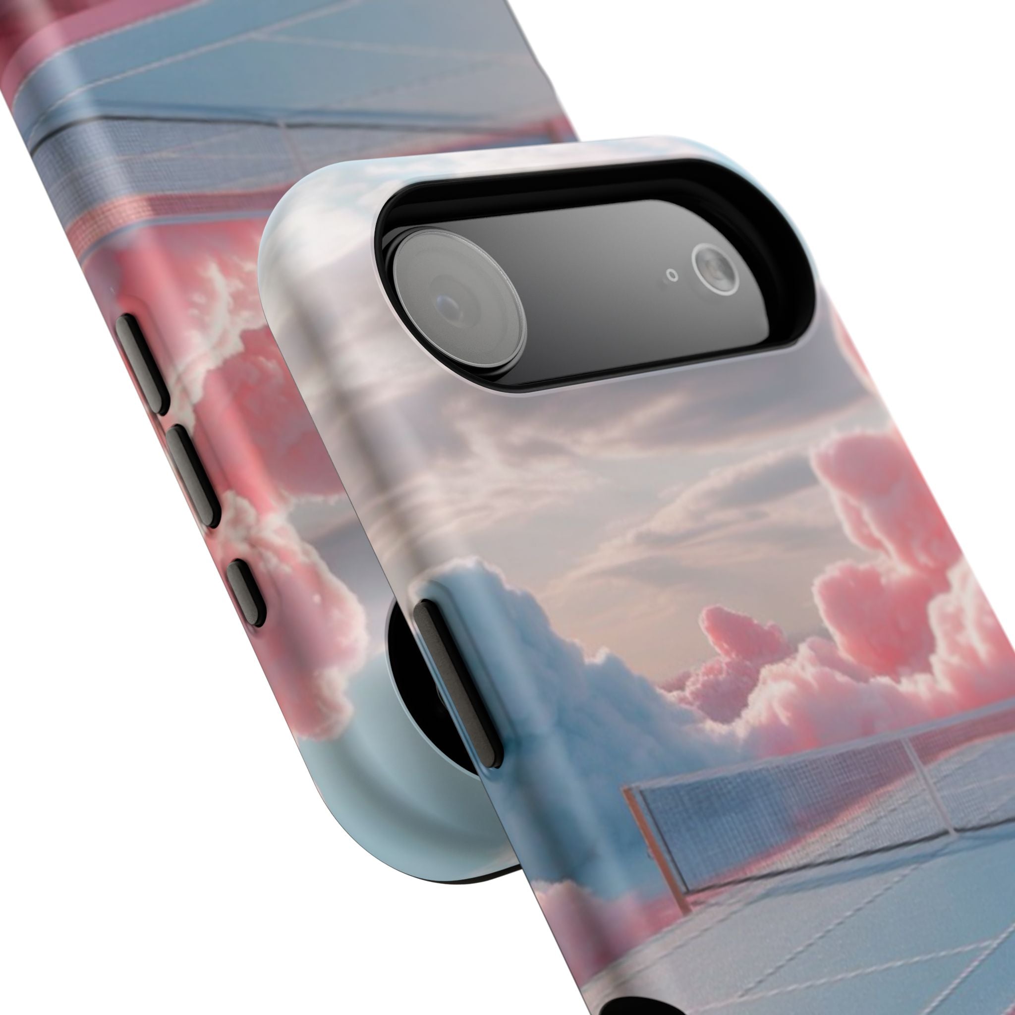 Tennis Impact-Resistant Phone Case — 'Dream Big' Pastel Cloud Tennis Court