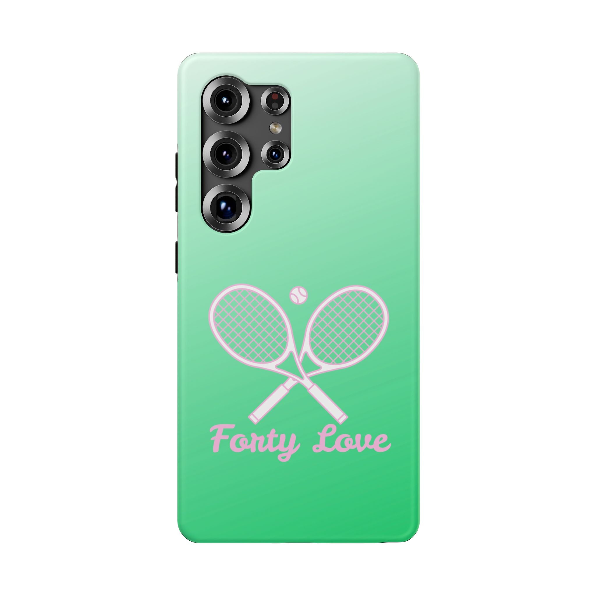 Tennis Impact-Resistant Phone Case — 'Forty Love', Green Gradient