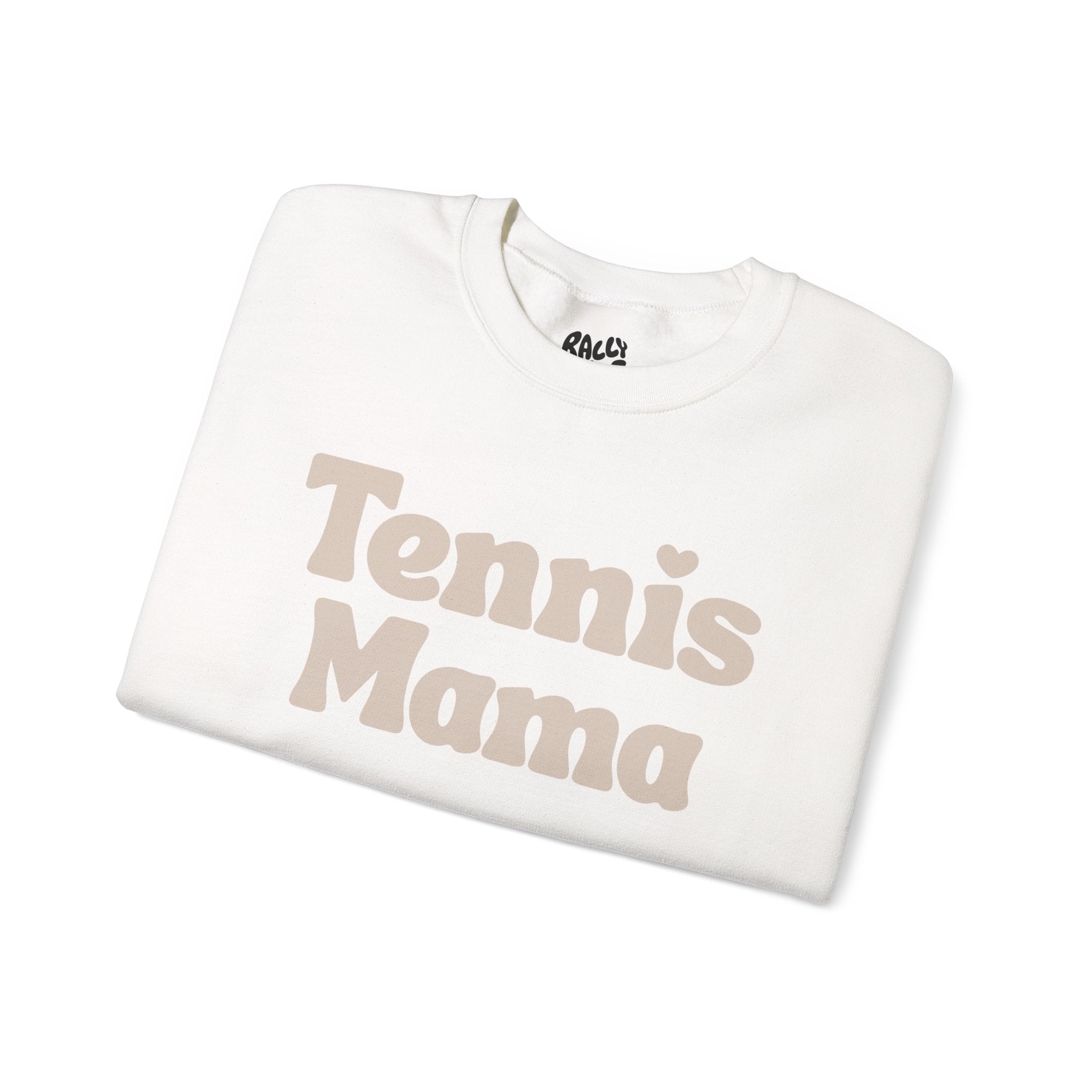 Women's Crewneck Sweatshirt - 'Tennis mama' tennis sweatshirt (tan)