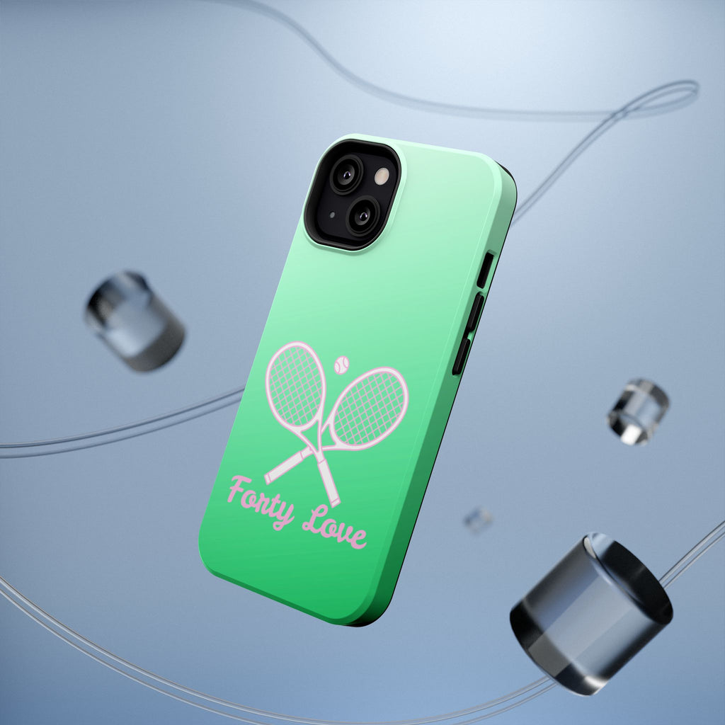 Tennis Impact-Resistant Phone Case — 'Forty Love', Green Gradient