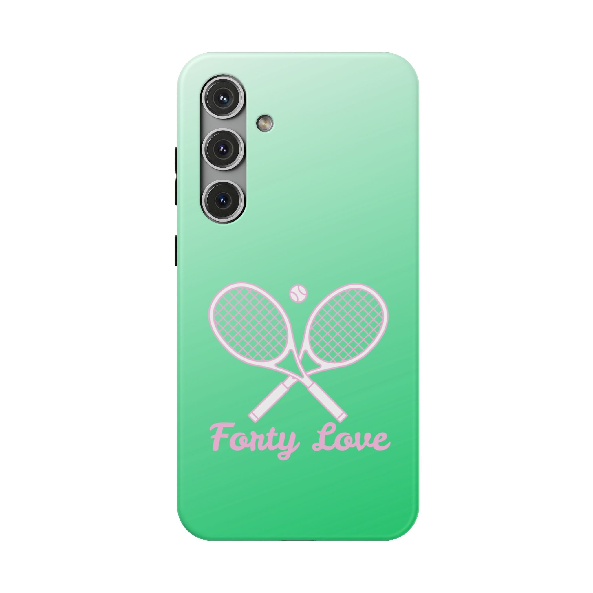 Tennis Impact-Resistant Phone Case — 'Forty Love', Green Gradient