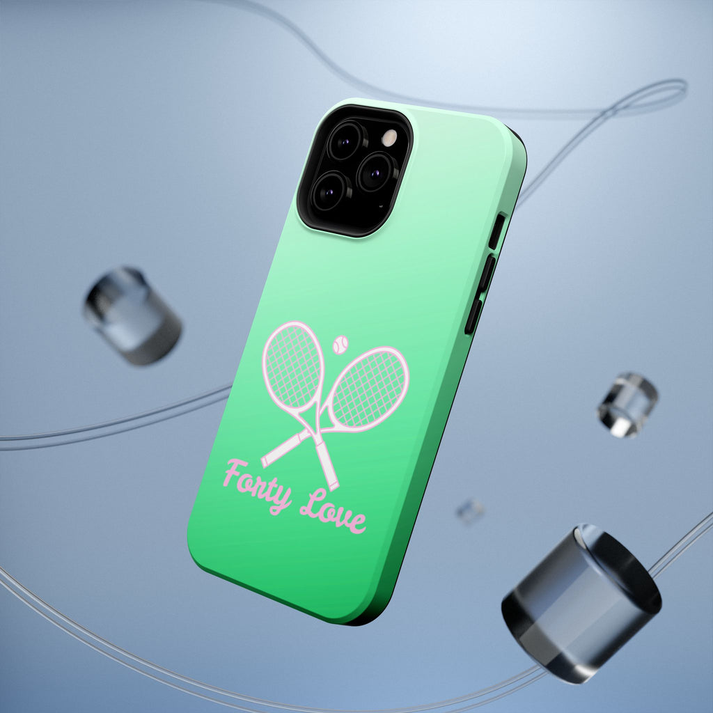 Tennis Impact-Resistant Phone Case — 'Forty Love', Green Gradient