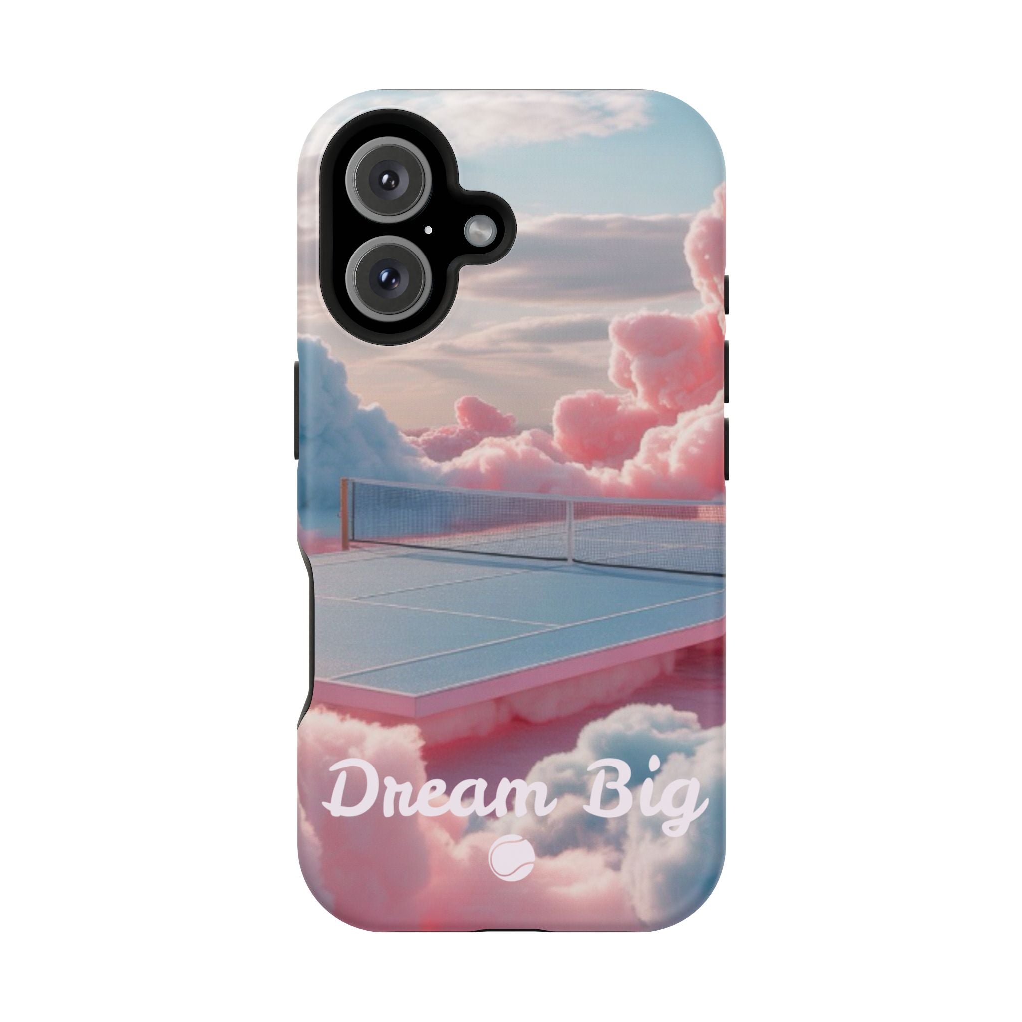 Tennis Impact-Resistant Phone Case — 'Dream Big' Pastel Cloud Tennis Court