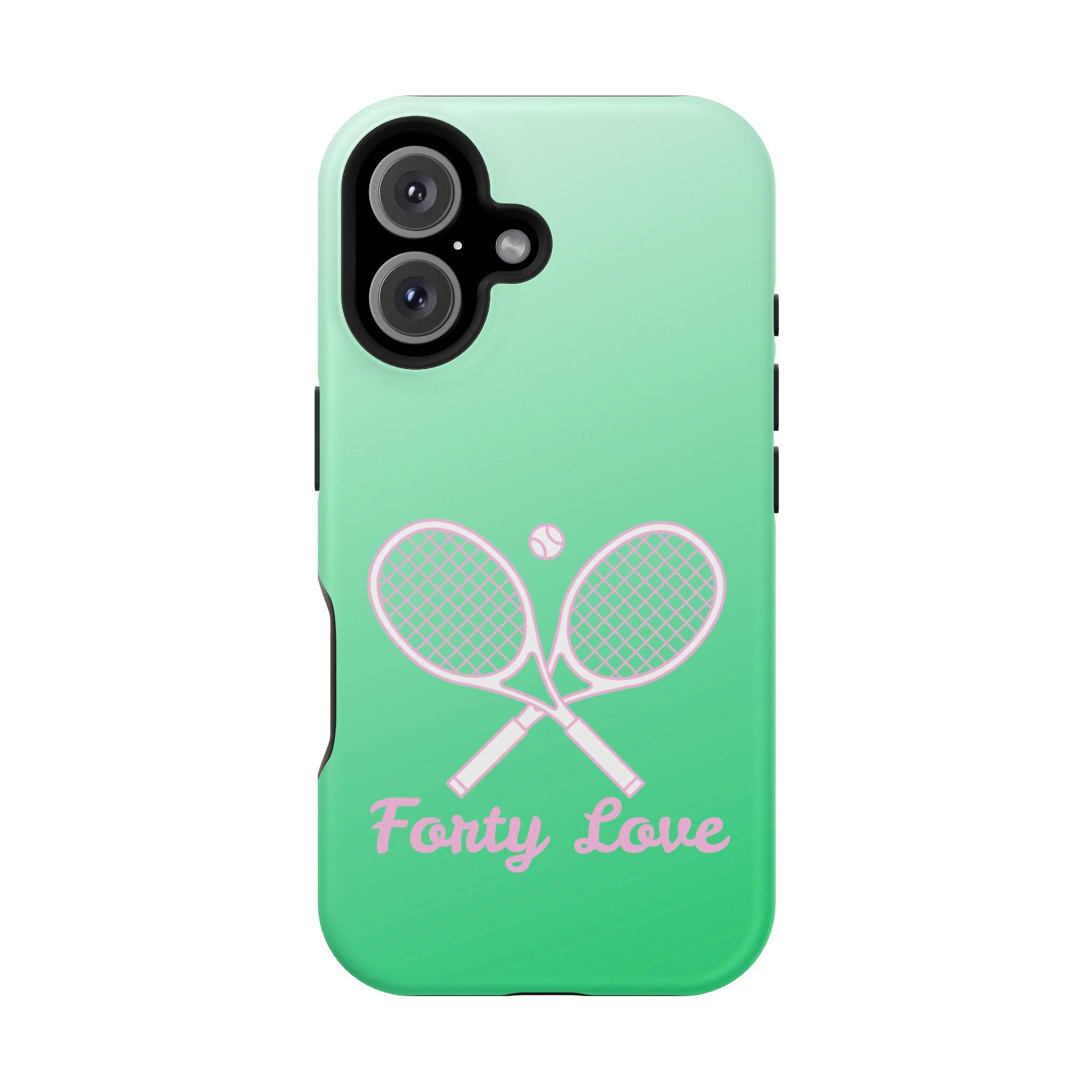 Tennis Impact-Resistant Phone Case — 'Forty Love', Green Gradient