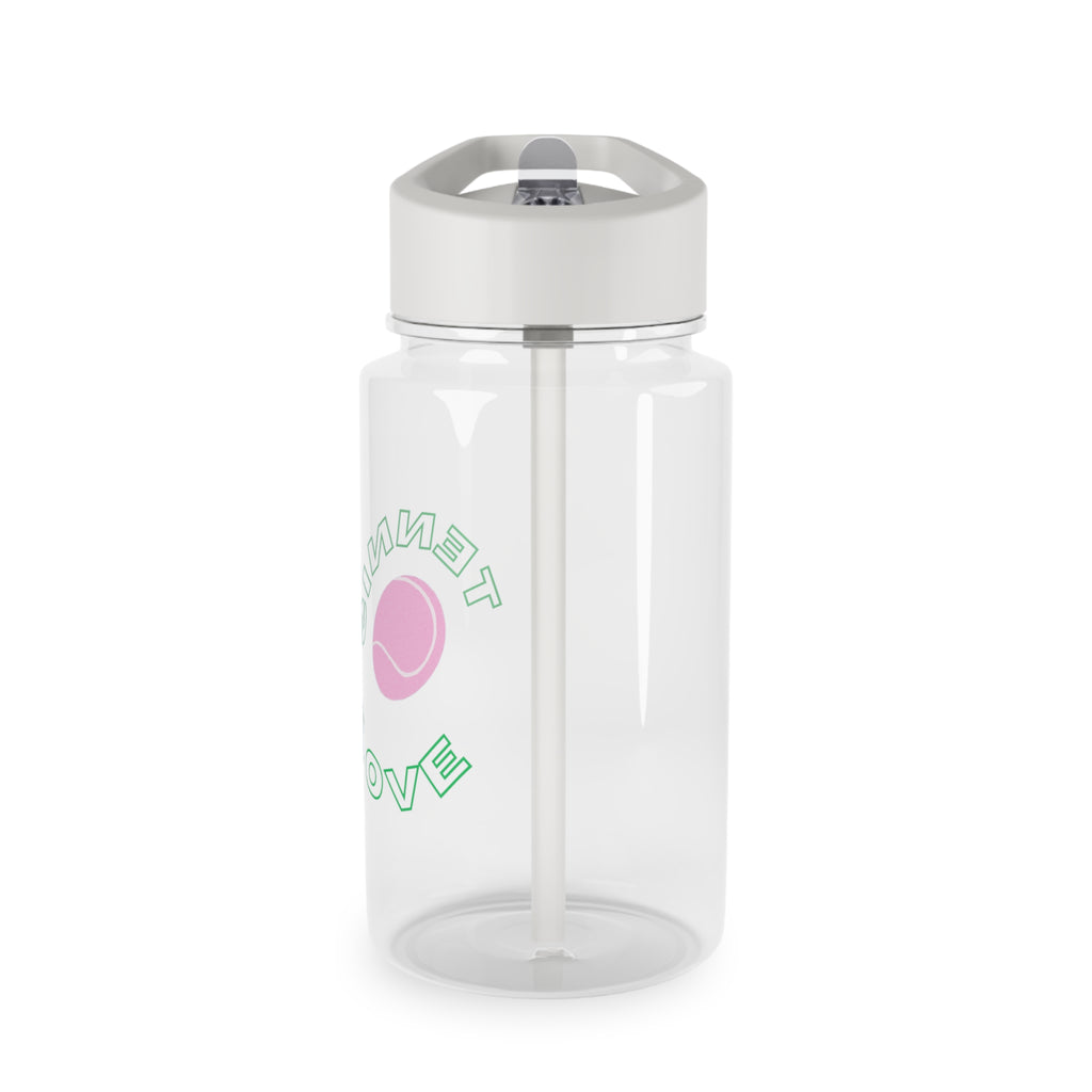 Juniors Water Bottle, 16.9oz — 'Tennis love' Pink Tennis Ball Design