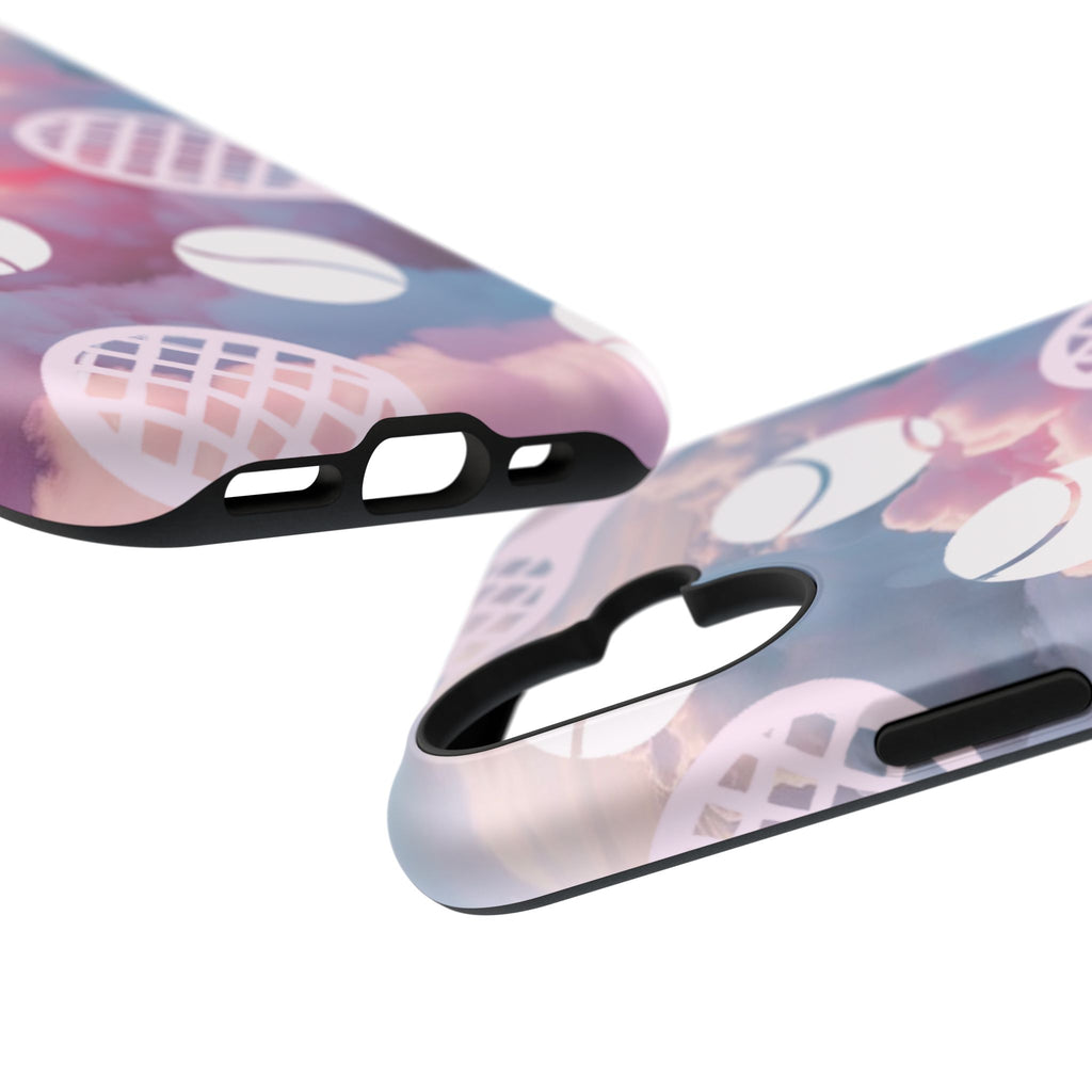 Tennis Impact-Resistant Phone Case — Tennis Rackets & Balls on Cloudscape